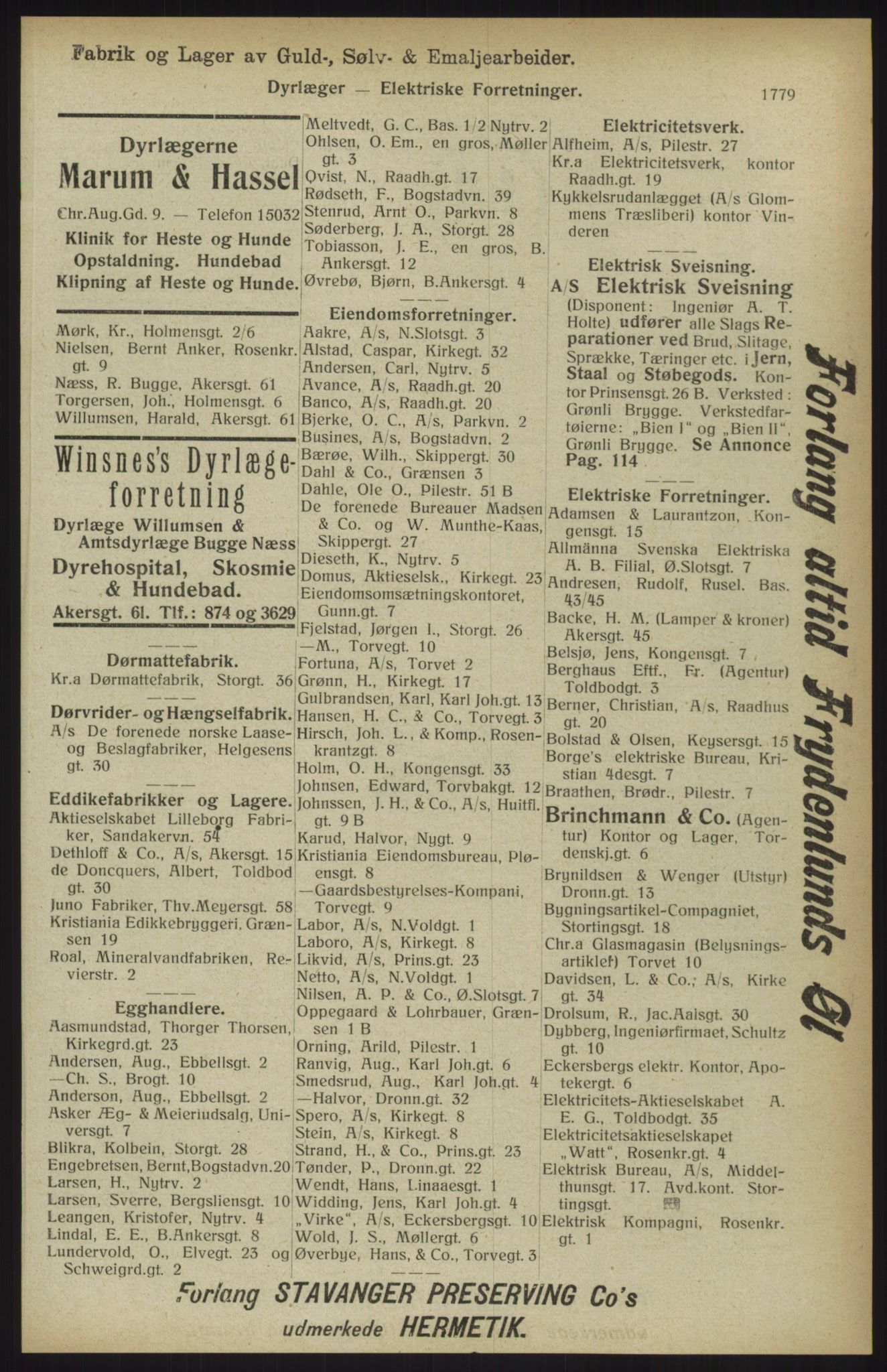 Kristiania/Oslo adressebok, PUBL/-, 1914, p. 1779