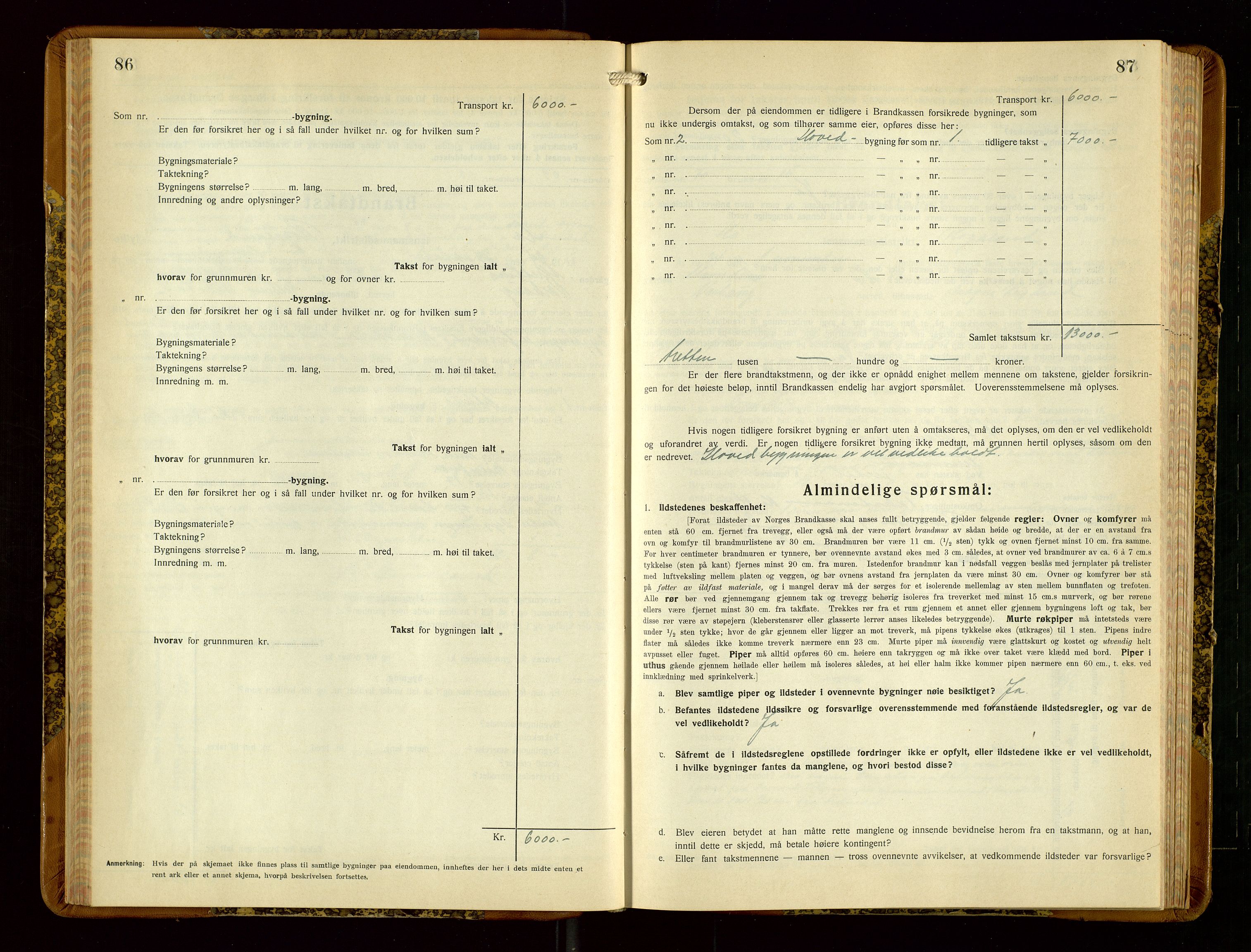 Hå lensmannskontor, AV/SAST-A-100456/Goa/L0006: Takstprotokoll (skjema), 1932-1938, p. 86-87