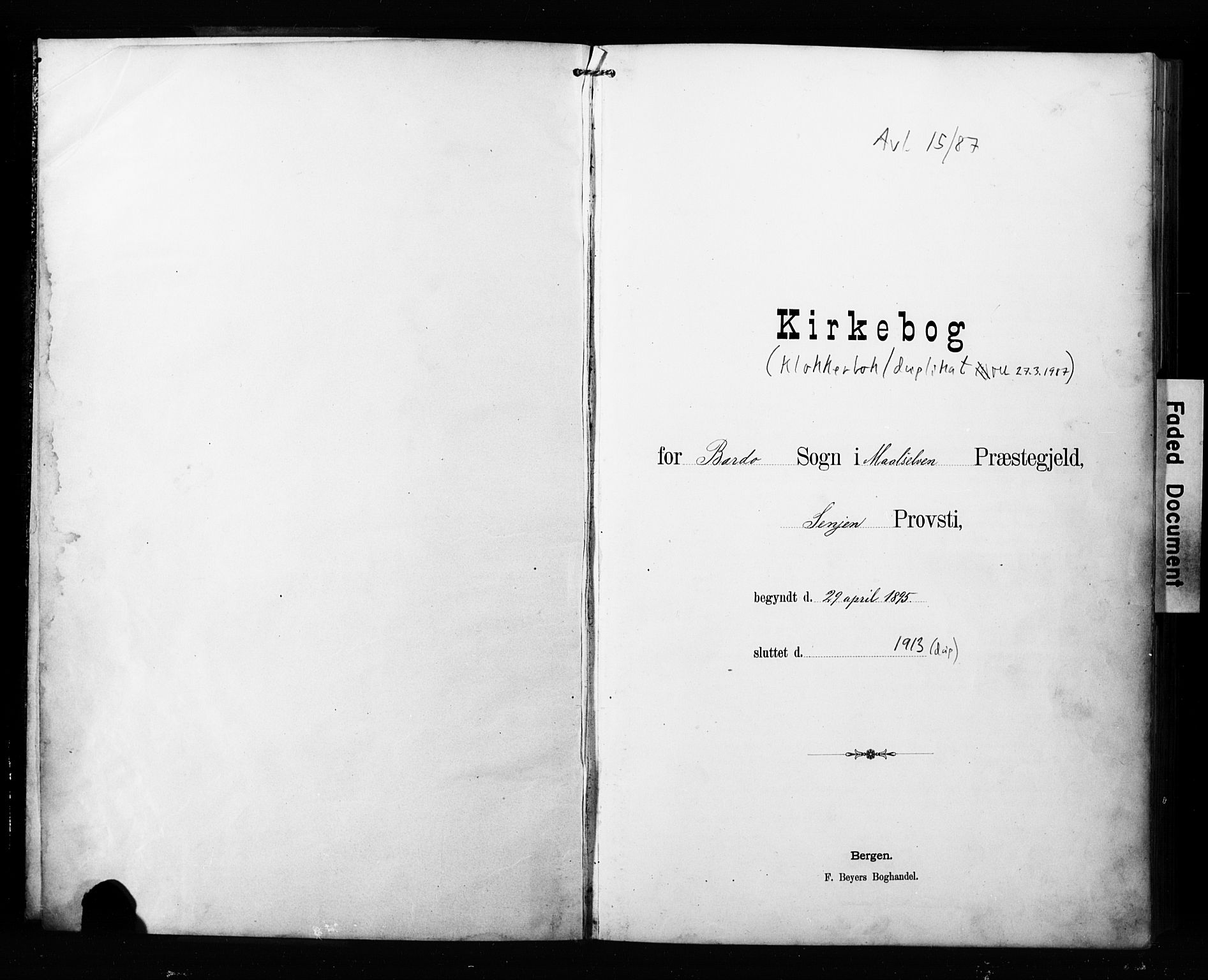 Målselv sokneprestembete, SATØ/S-1311/G/Ga/Gab/L0008klokker: Parish register (copy) no. 8, 1895-1913
