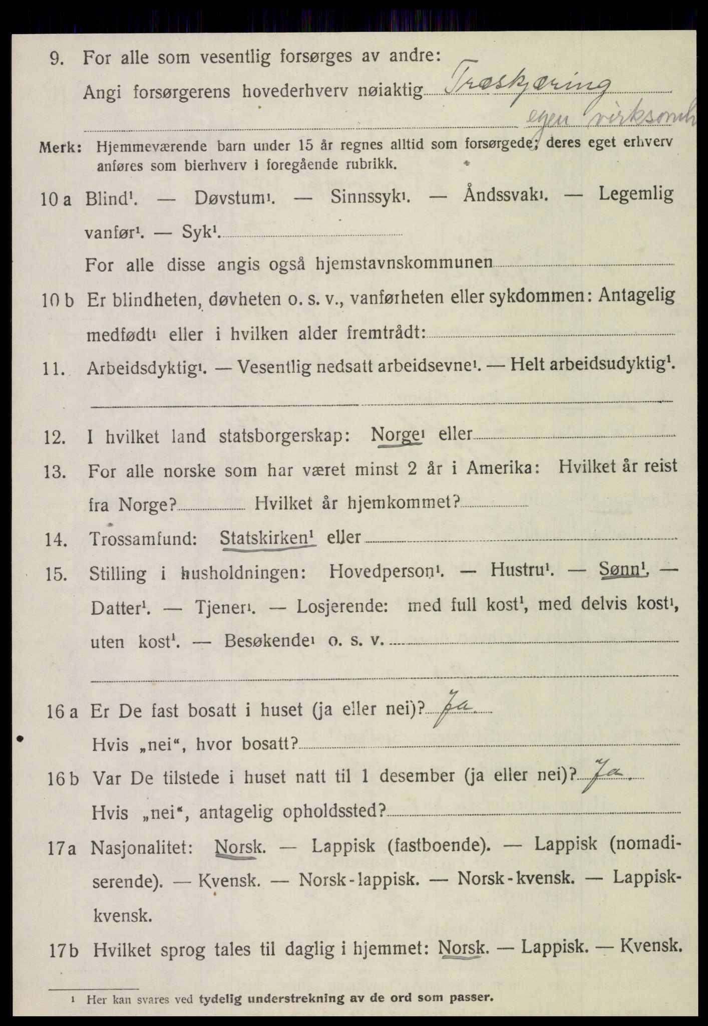 SAT, 1920 census for Vefsn, 1920, p. 10640