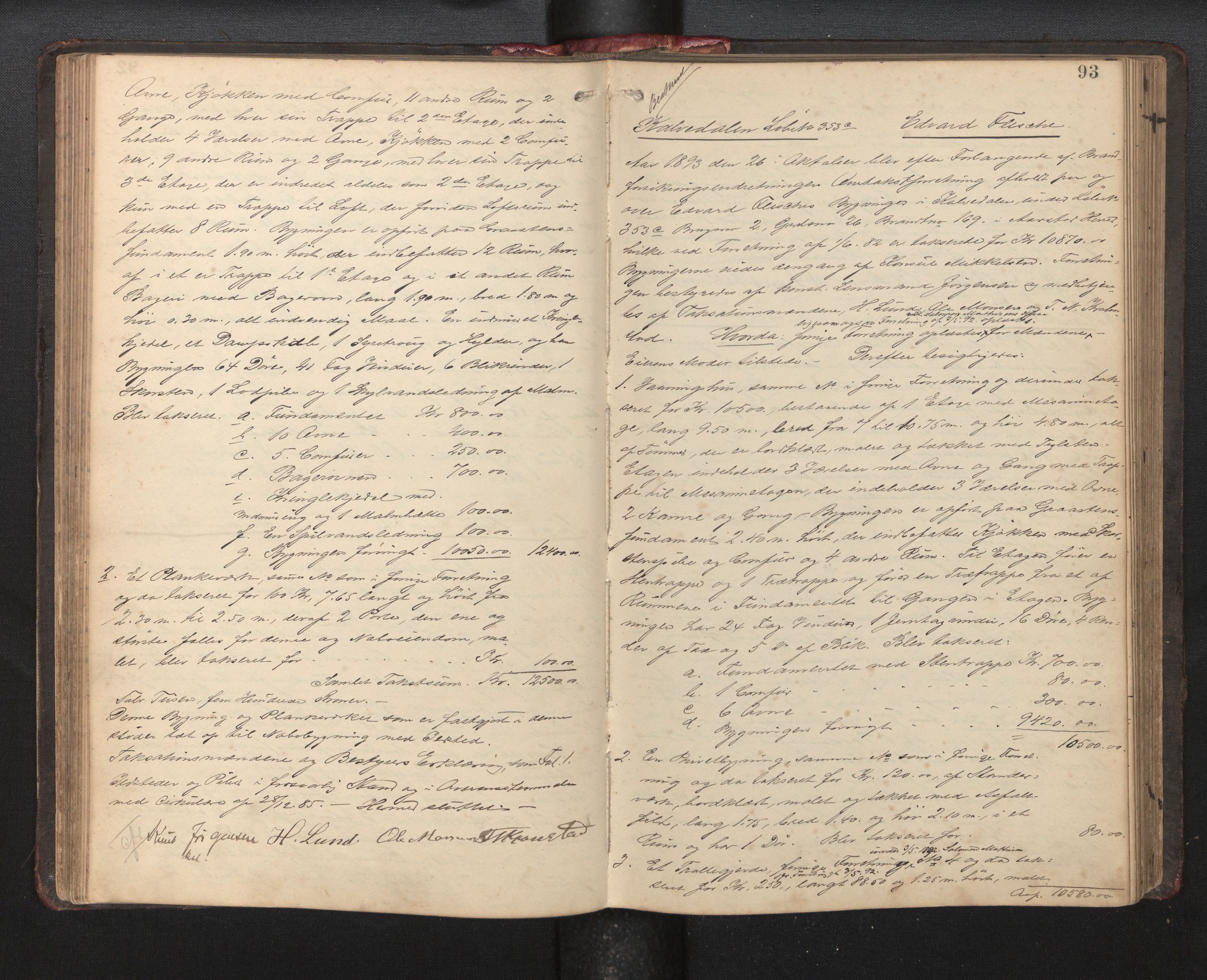 Lensmannen i Årstad, AV/SAB-A-36201/0012/L0009: Branntakstprotokoll, 1892-1898, p. 93