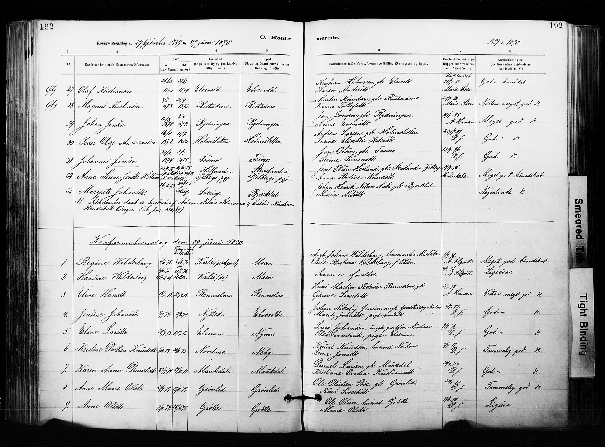 Målselv sokneprestembete, SATØ/S-1311/G/Ga/Gaa/L0007kirke: Parish register (official) no. 7, 1884-1903, p. 192