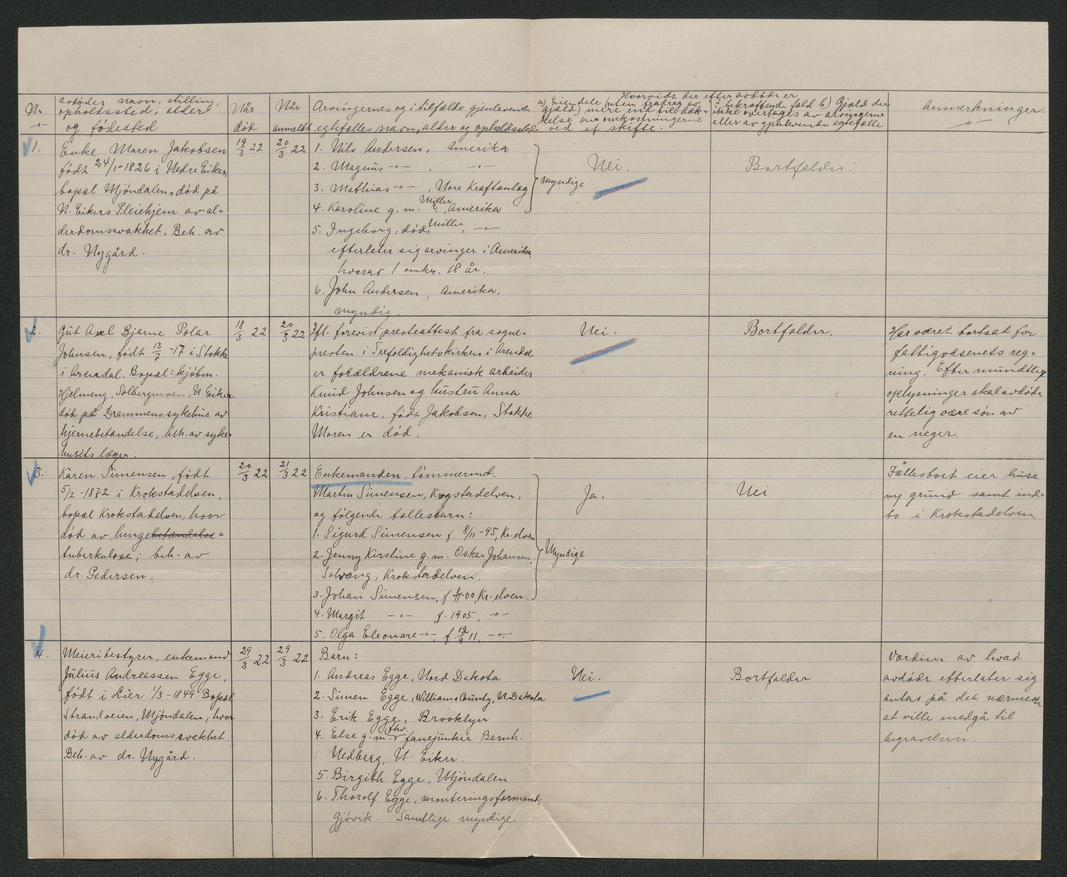 Eiker, Modum og Sigdal sorenskriveri, AV/SAKO-A-123/H/Ha/Hab/L0041: Dødsfallsmeldinger, 1922-1923, p. 139