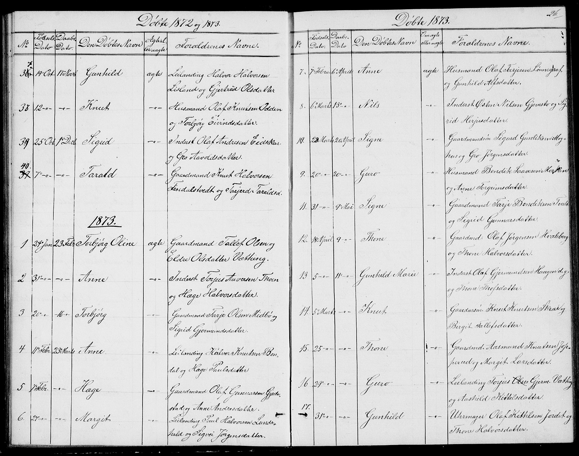 Fyresdal kirkebøker, SAKO/A-263/G/Ga/L0004: Parish register (copy) no. I 4, 1864-1892, p. 26