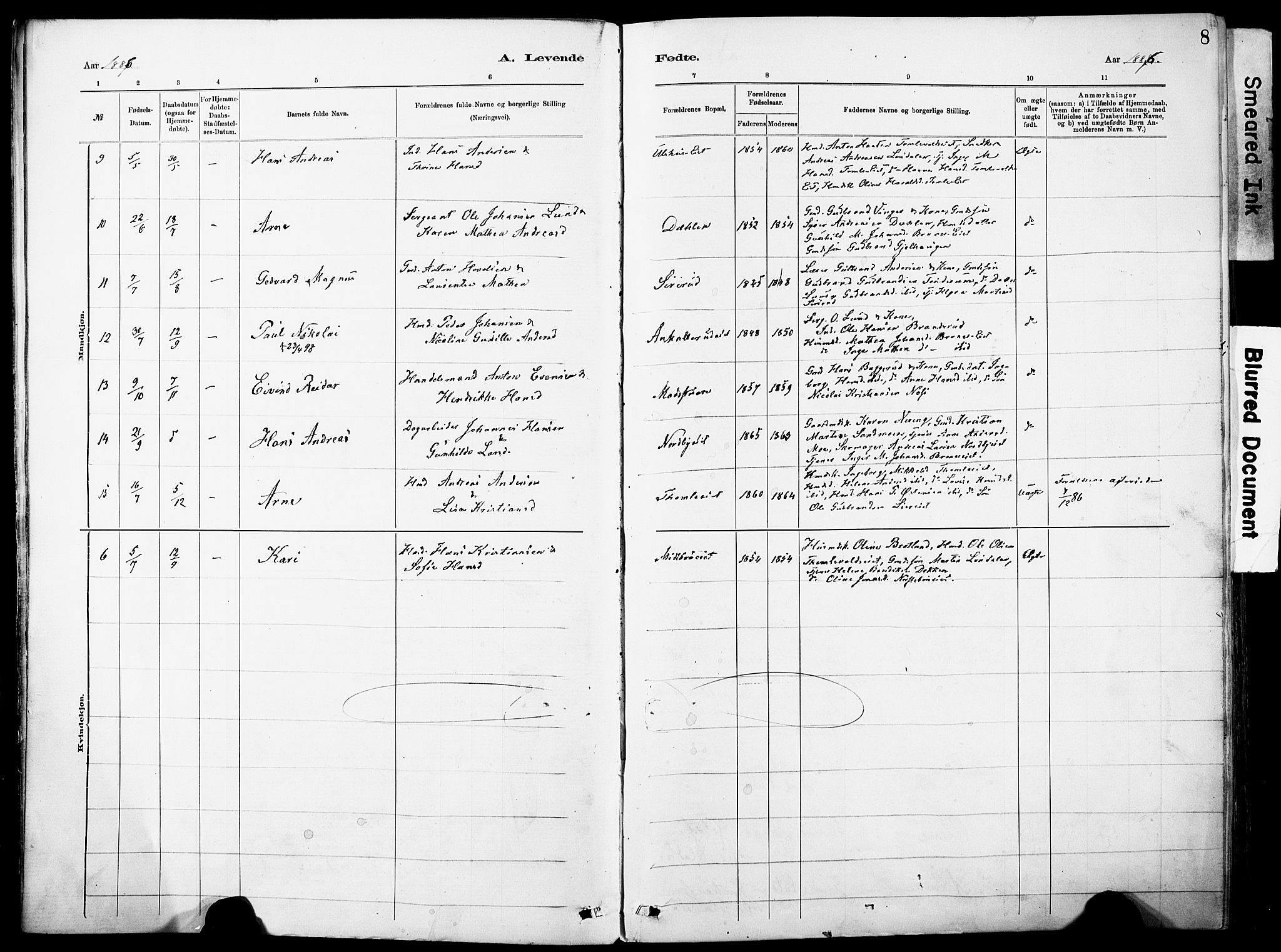 Nordre Land prestekontor, SAH/PREST-124/H/Ha/Haa/L0005: Parish register (official) no. 5, 1882-1903, p. 8