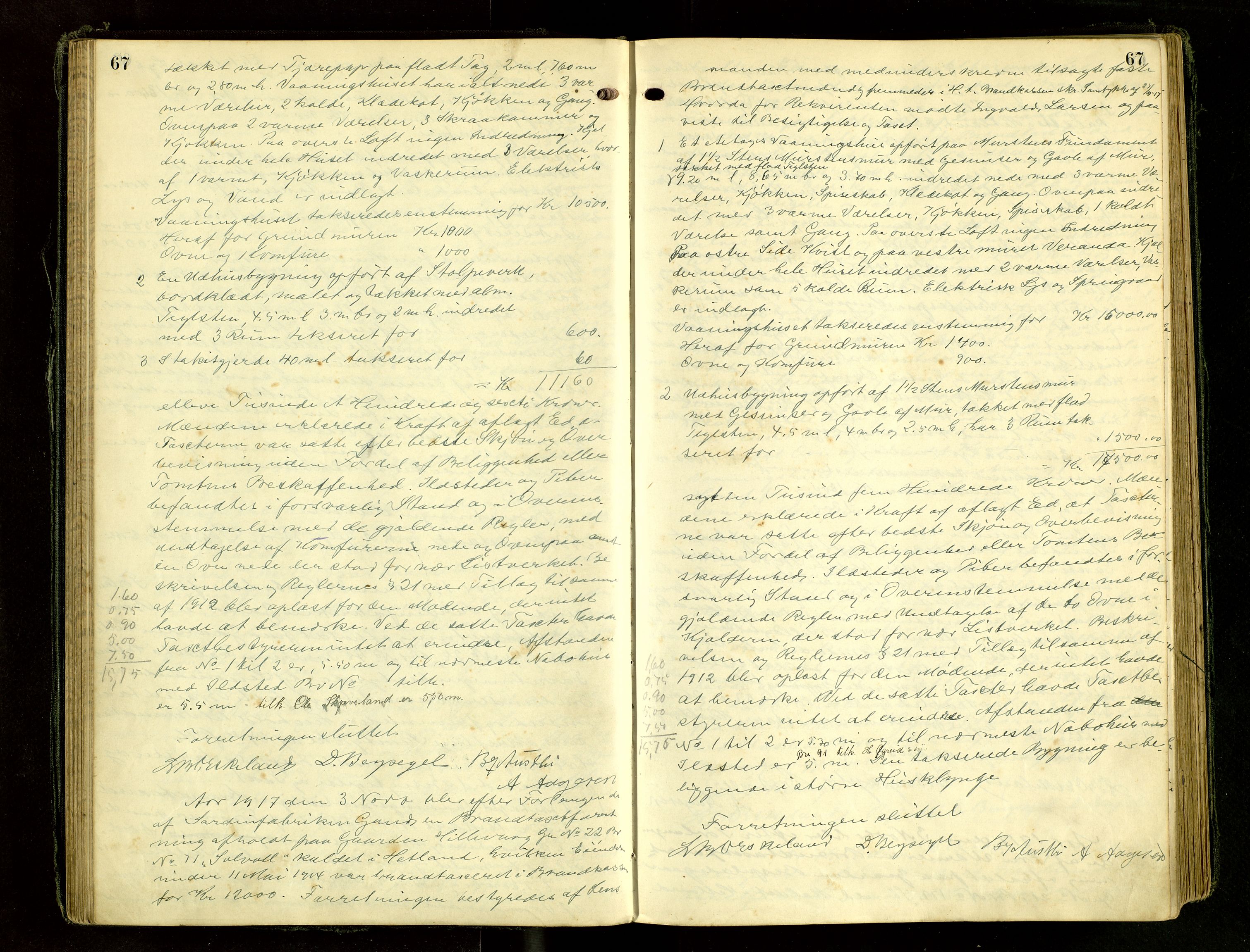 Hetland lensmannskontor, AV/SAST-A-100101/Goa/L0005: "Brandtakstprotokol" m/register, 1916-1921, p. 67