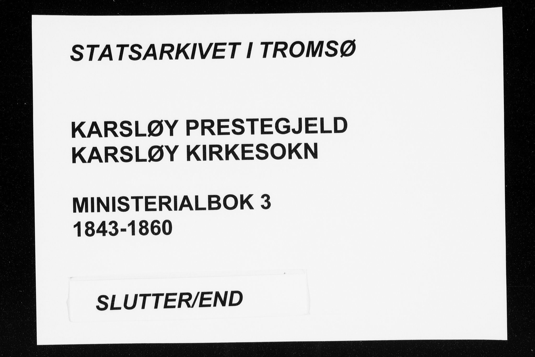 Karlsøy sokneprestembete, AV/SATØ-S-1299/H/Ha/Haa/L0003kirke: Parish register (official) no. 3, 1843-1860