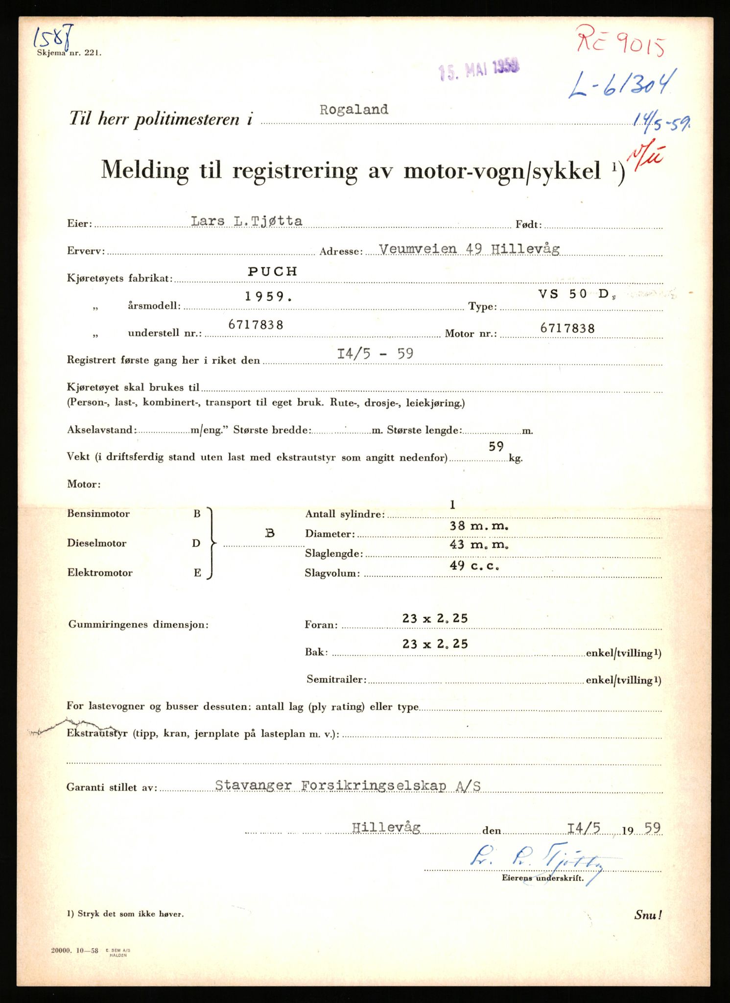 Stavanger trafikkstasjon, AV/SAST-A-101942/0/F/L0061: L-61300 - L-61999, 1930-1971, p. 15