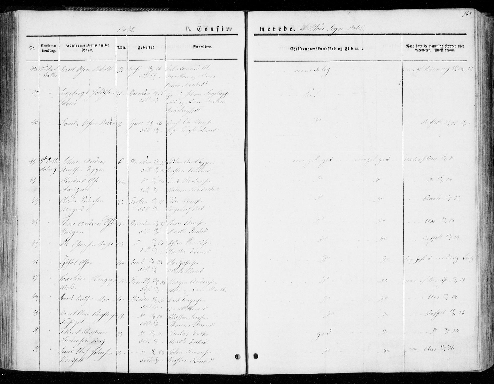 Ministerialprotokoller, klokkerbøker og fødselsregistre - Sør-Trøndelag, AV/SAT-A-1456/606/L0290: Parish register (official) no. 606A05, 1841-1847, p. 163