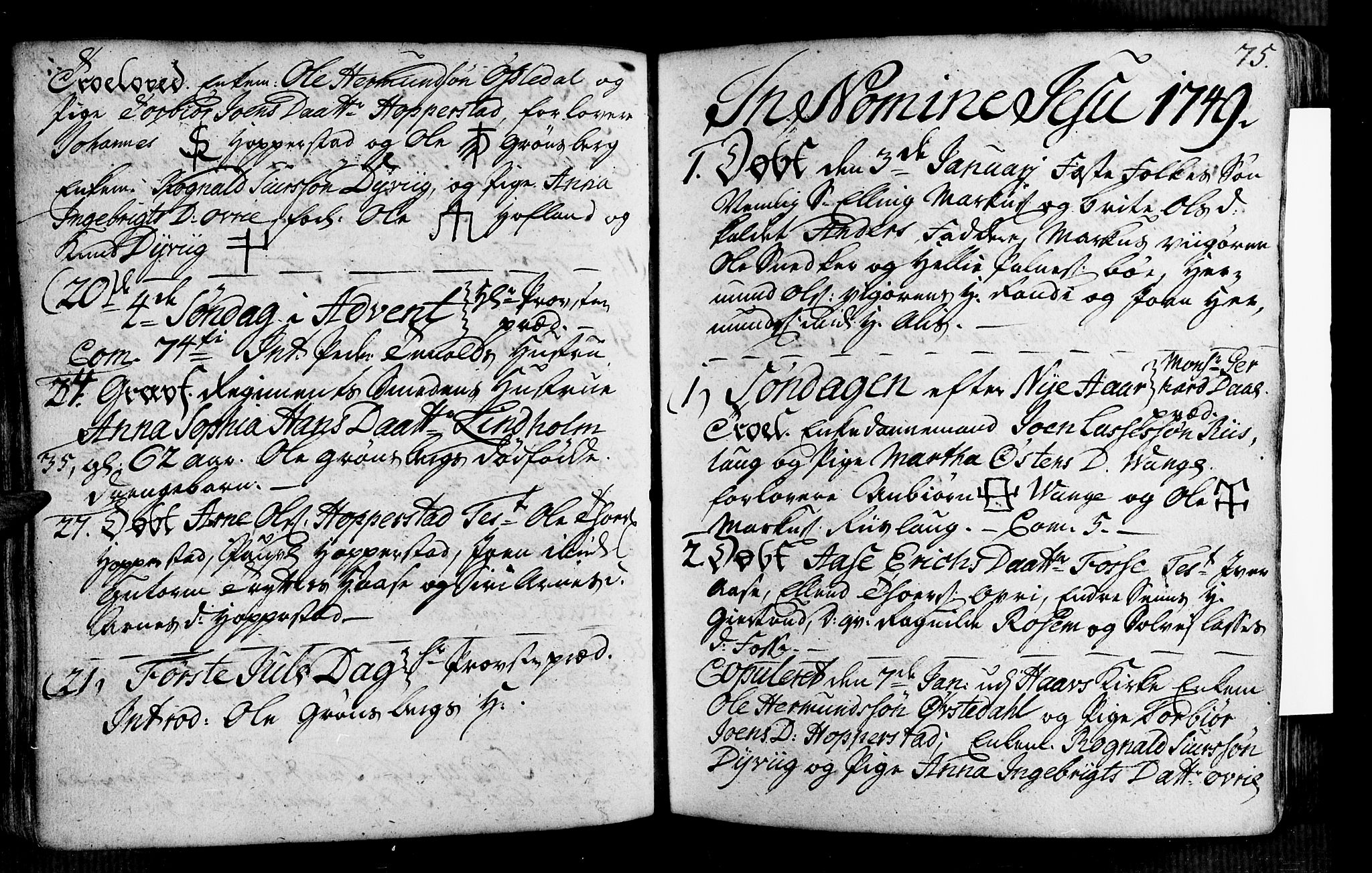 Vik sokneprestembete, AV/SAB-A-81501/H/Haa/Haaa/L0002: Parish register (official) no. A 2 / 1, 1740-1757, p. 75