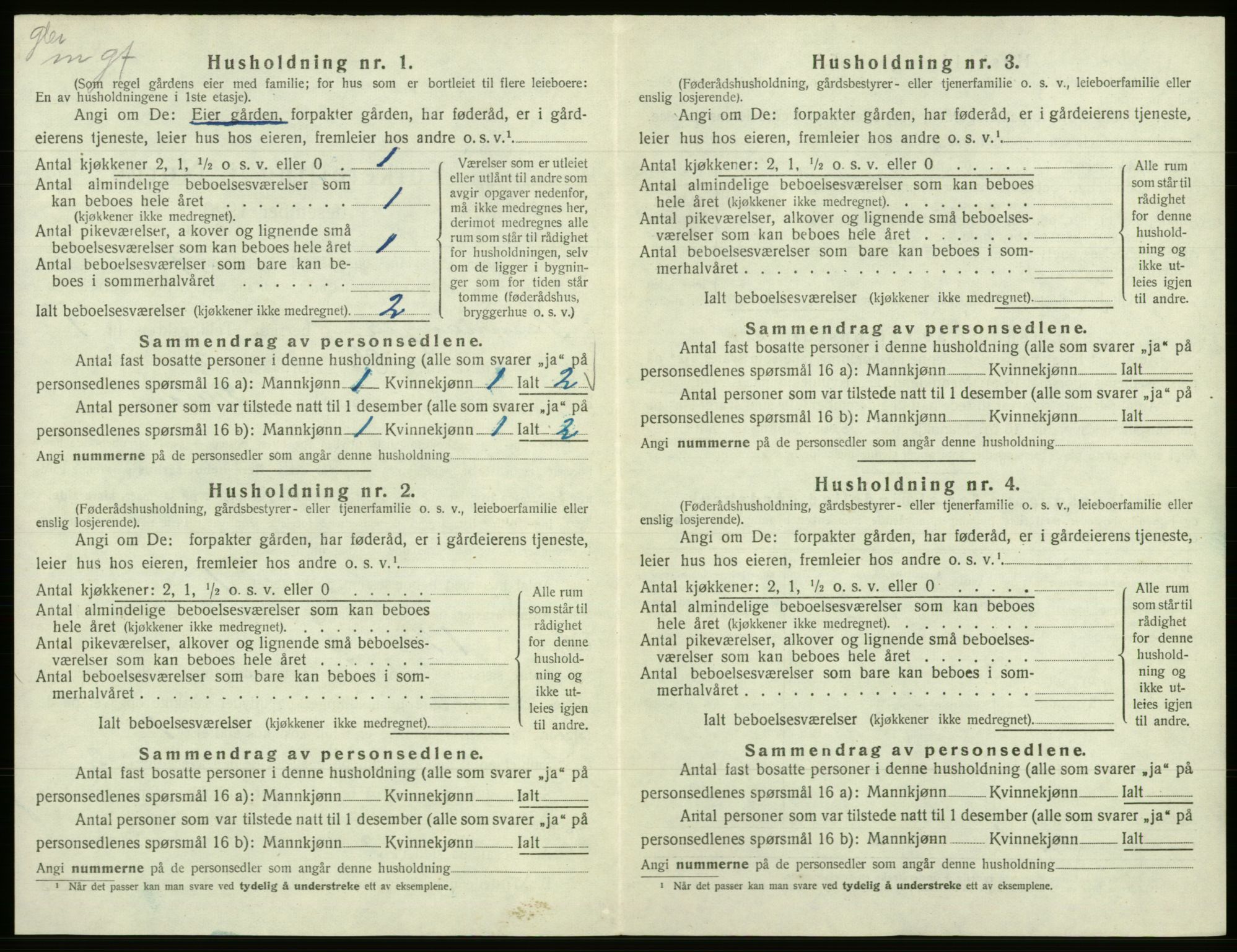 SAB, 1920 census for Samnanger, 1920, p. 61