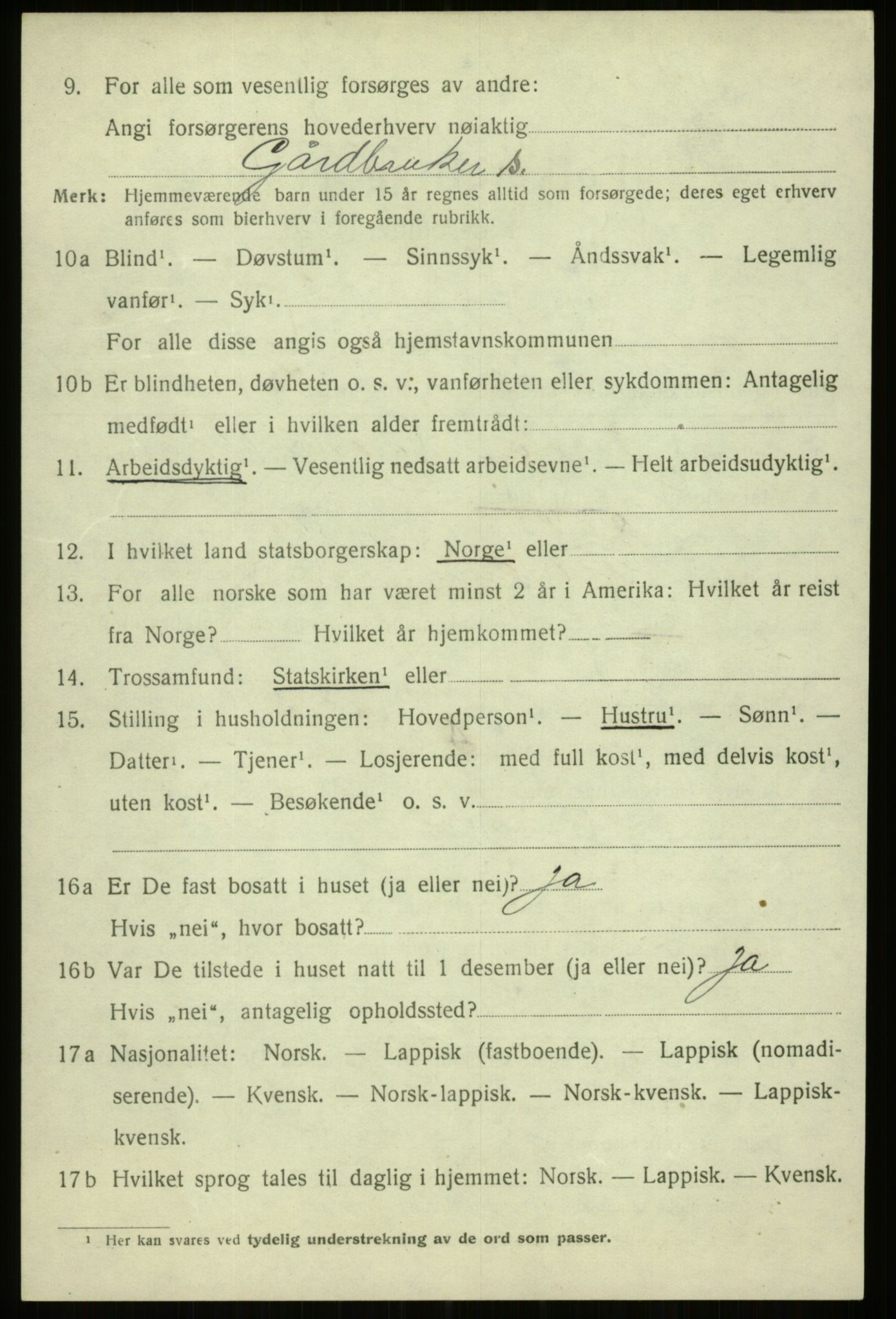 SATØ, 1920 census for Trondenes, 1920, p. 18439