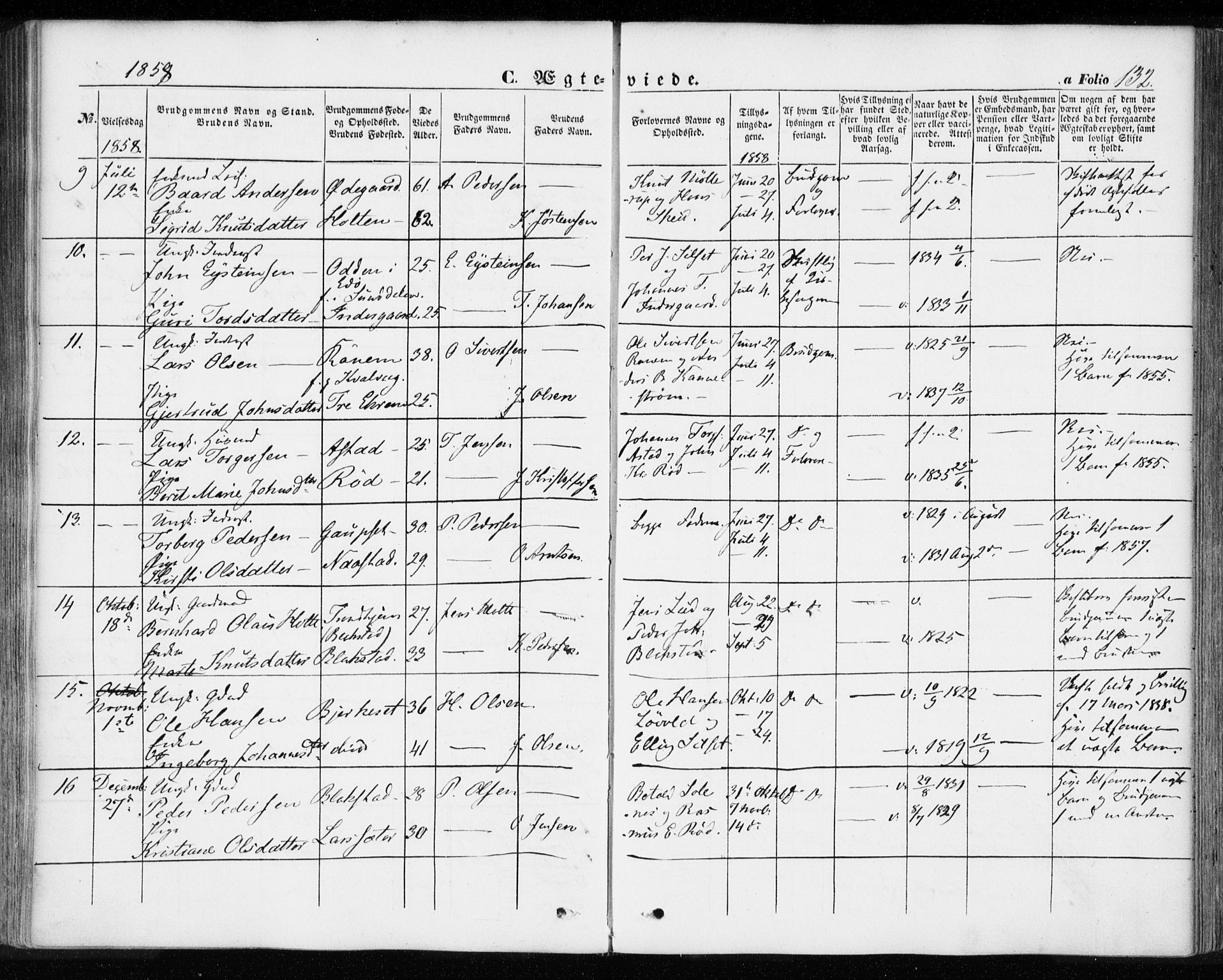 Ministerialprotokoller, klokkerbøker og fødselsregistre - Møre og Romsdal, SAT/A-1454/584/L0965: Parish register (official) no. 584A05, 1857-1868, p. 132