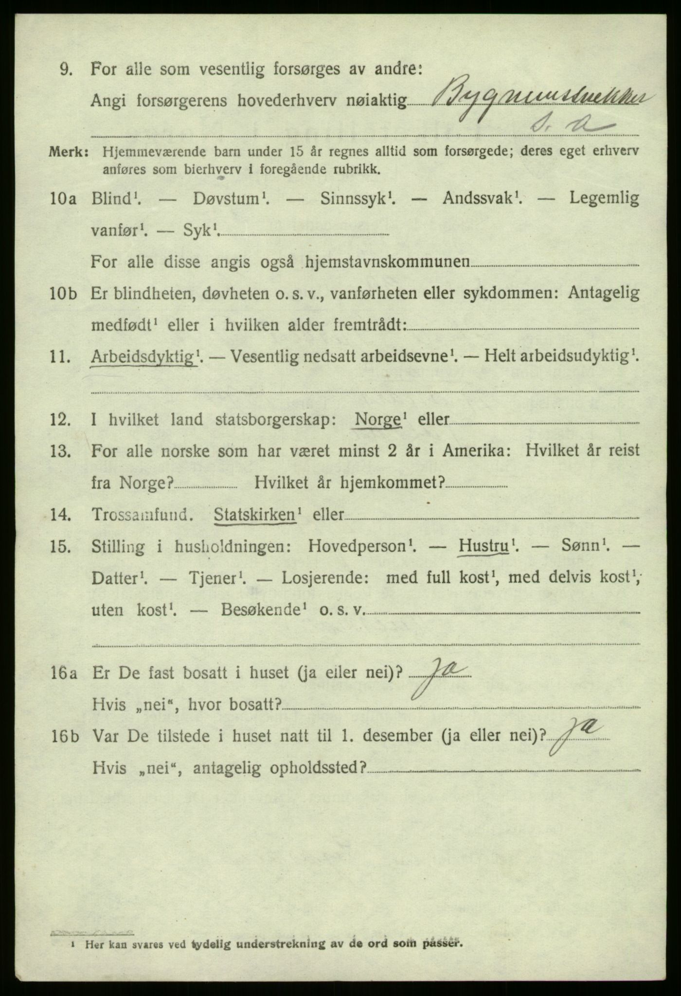 SAB, 1920 census for Jølster, 1920, p. 4001