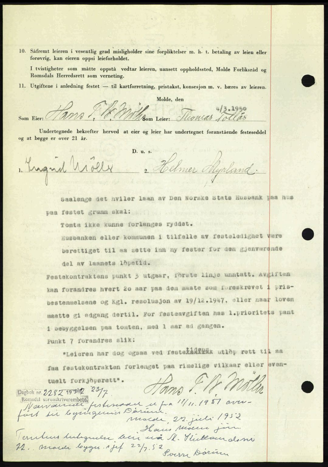 Romsdal sorenskriveri, AV/SAT-A-4149/1/2/2C: Mortgage book no. A32, 1950-1950, Diary no: : 732/1950