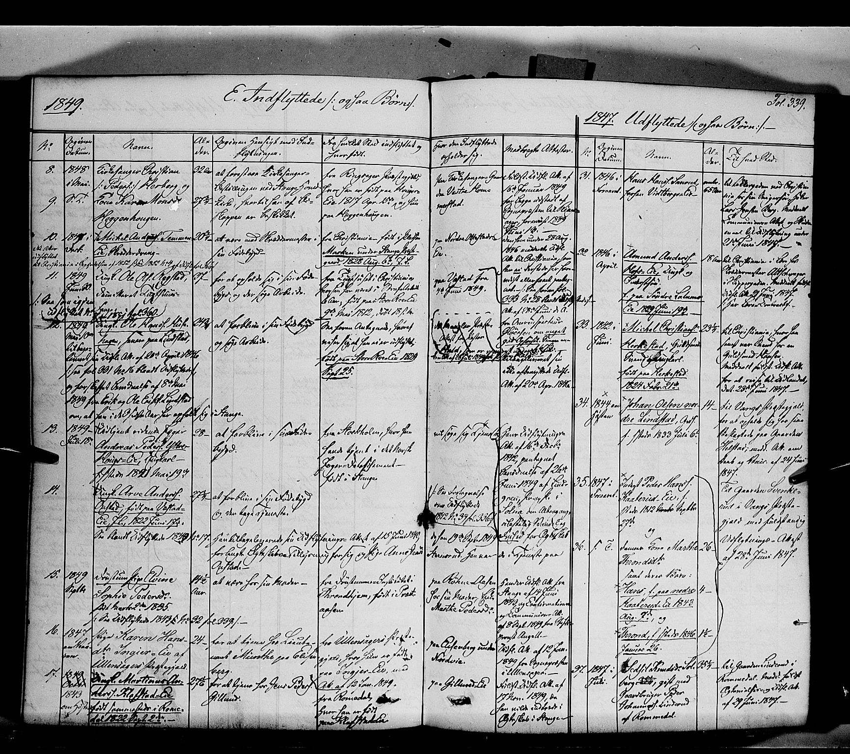 Stange prestekontor, SAH/PREST-002/K/L0011: Parish register (official) no. 11, 1846-1852, p. 339