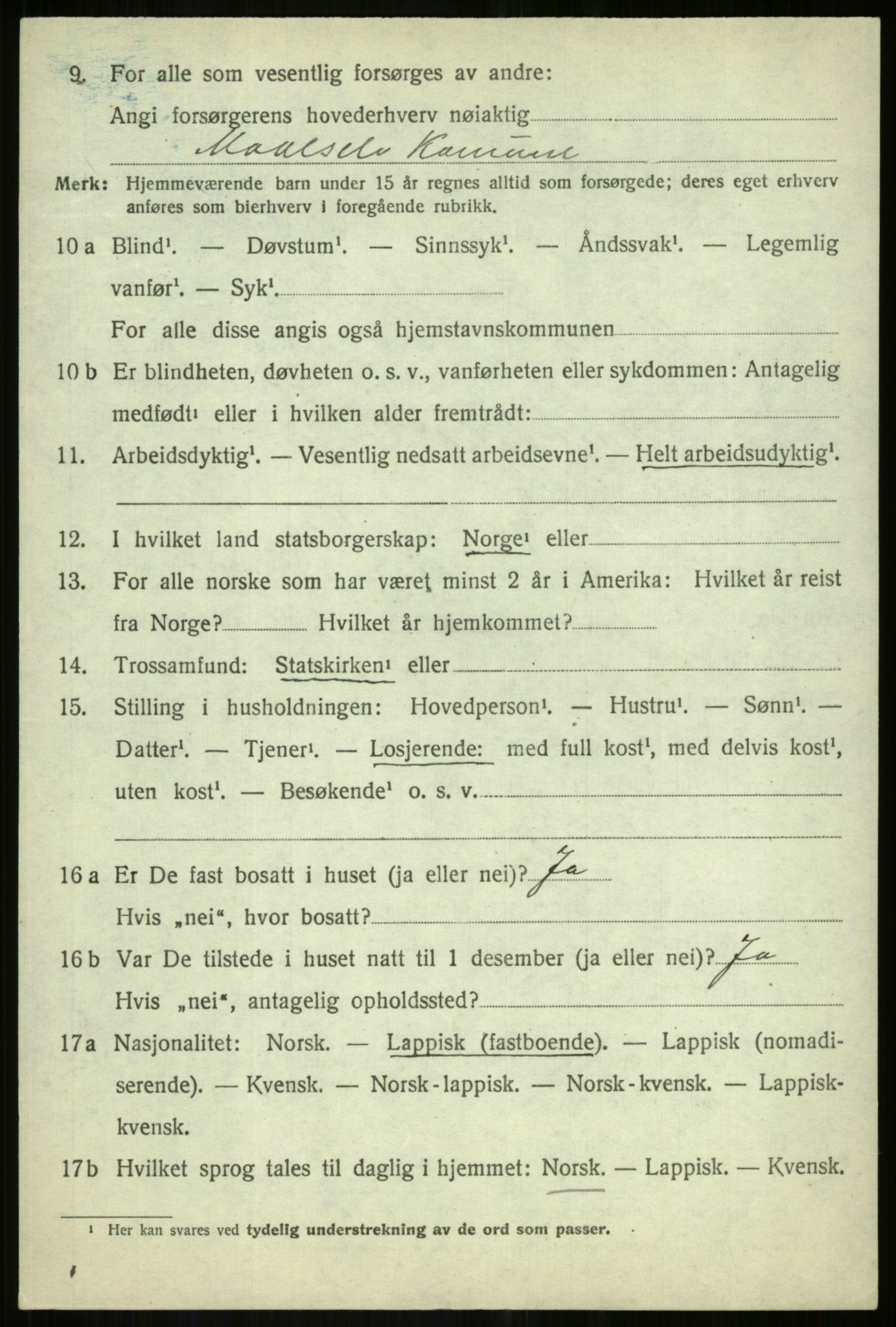 SATØ, 1920 census for Målselv, 1920, p. 7578