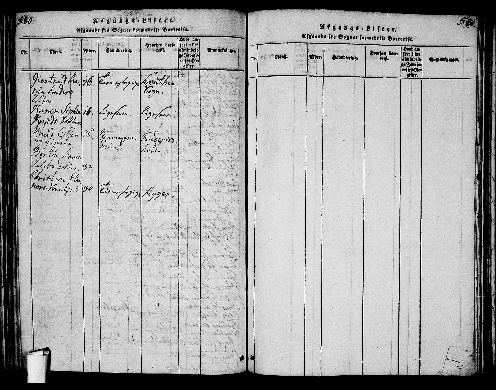 Oslo domkirke Kirkebøker, SAO/A-10752/G/Ga/L0001: Parish register (copy) no. 1, 1817-1825, p. 580-581