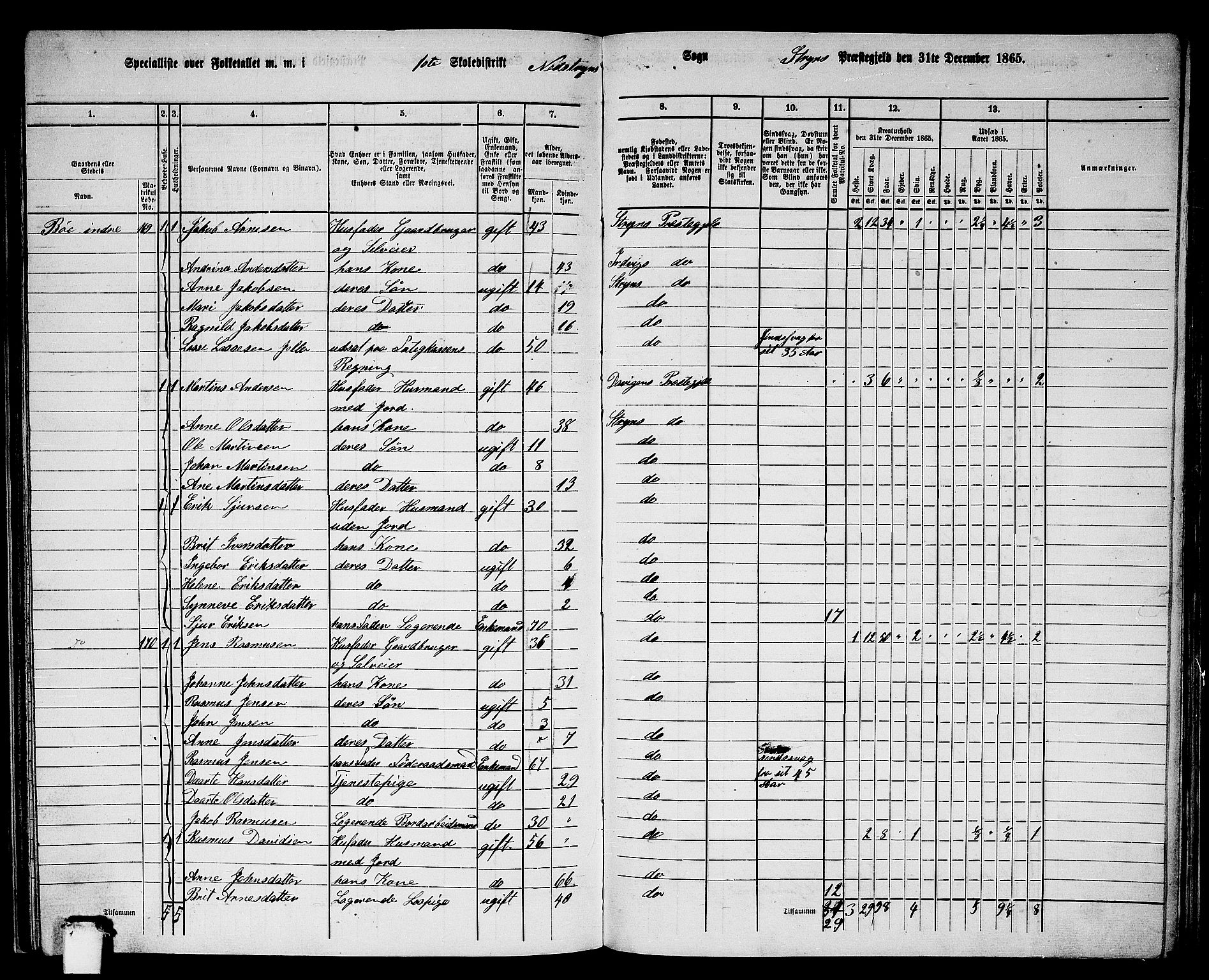 RA, 1865 census for Stryn, 1865, p. 64