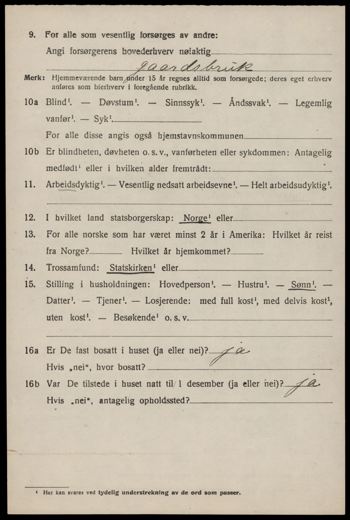 SAST, 1920 census for Finnøy, 1920, p. 3257