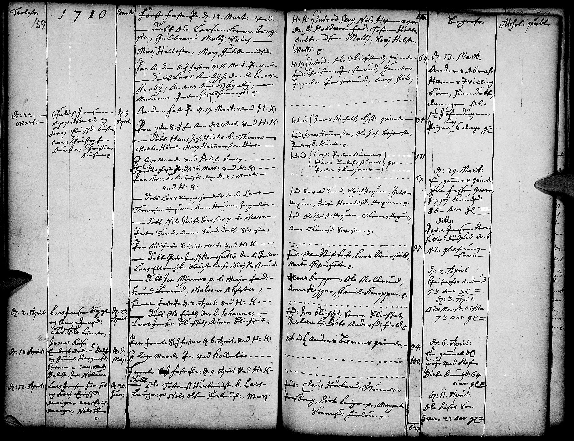 Toten prestekontor, SAH/PREST-102/H/Ha/Haa/L0001: Parish register (official) no. 1, 1695-1713, p. 159
