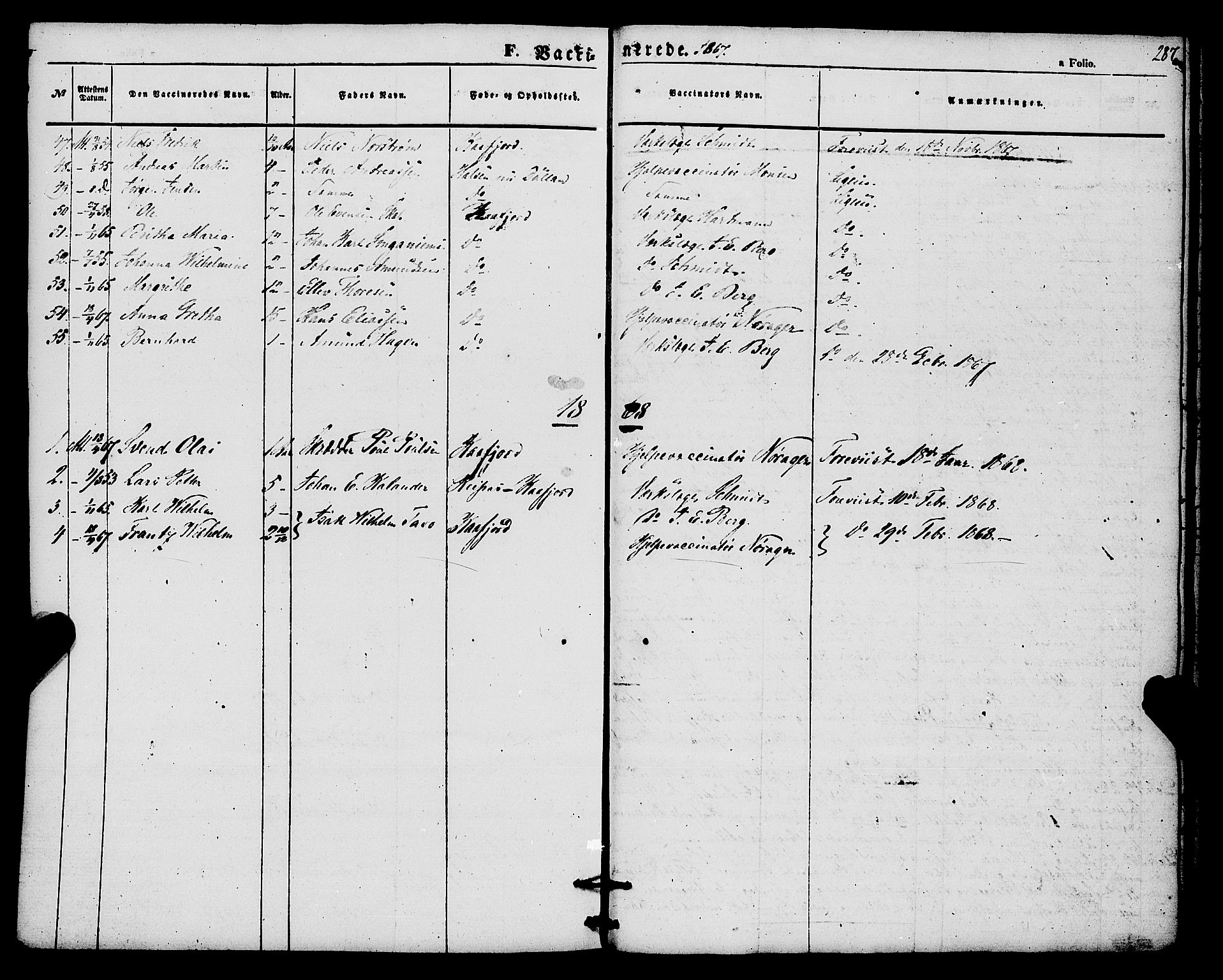 Alta sokneprestkontor, SATØ/S-1338/H/Ha/L0004.kirke: Parish register (official) no. 4, 1858-1880, p. 287