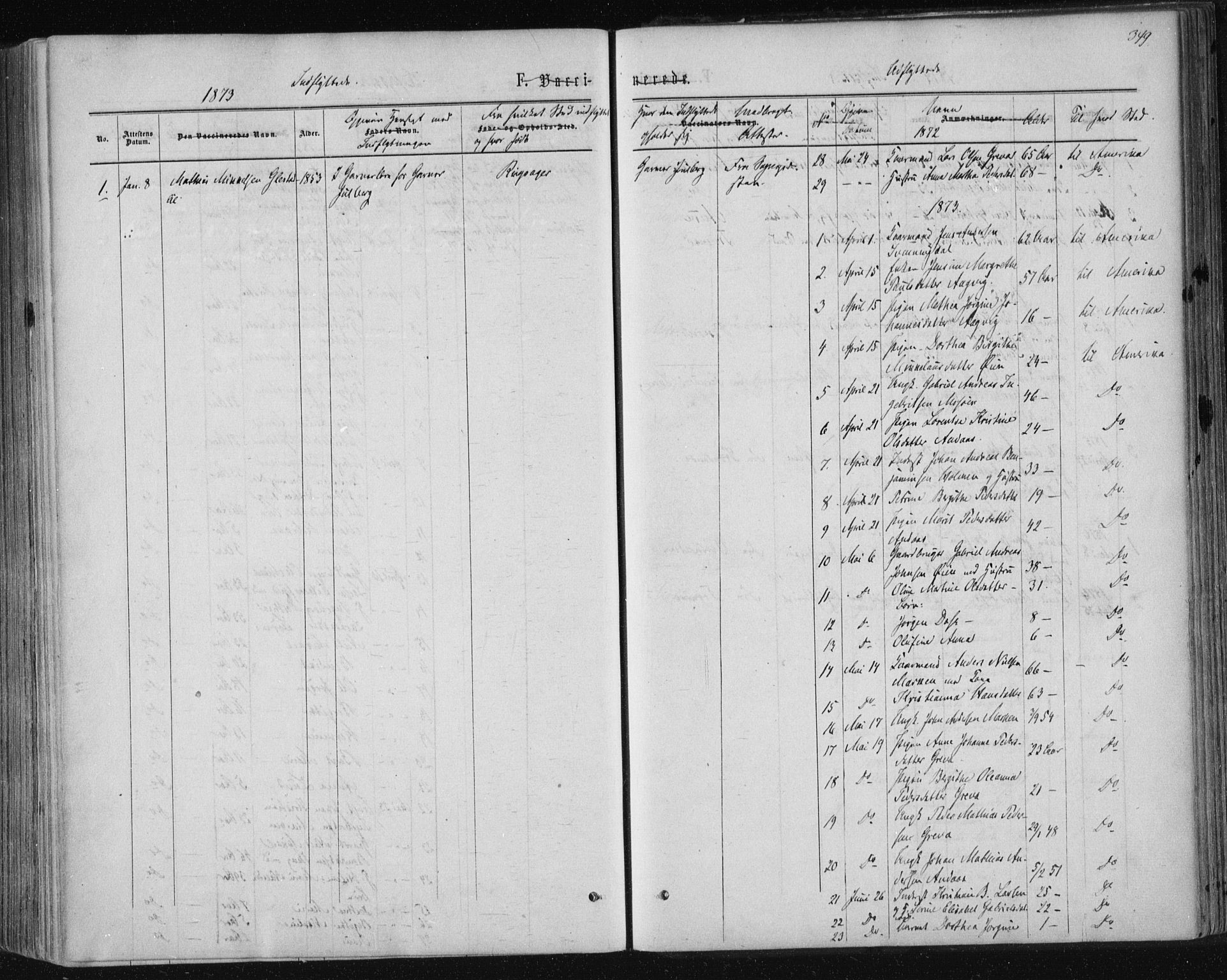 Ministerialprotokoller, klokkerbøker og fødselsregistre - Nordland, SAT/A-1459/820/L0294: Parish register (official) no. 820A15, 1866-1879, p. 349