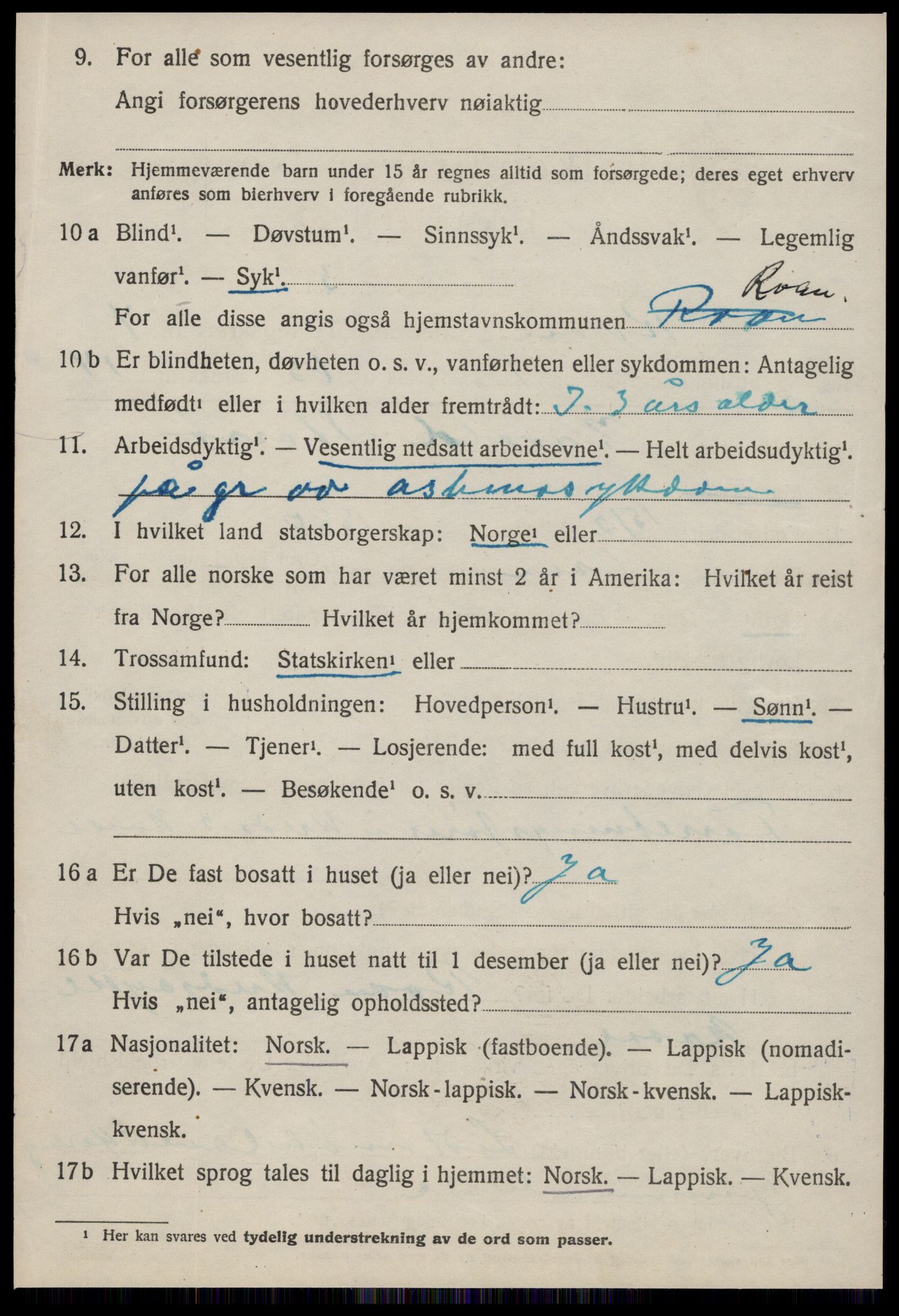 SAT, 1920 census for Roan, 1920, p. 2948