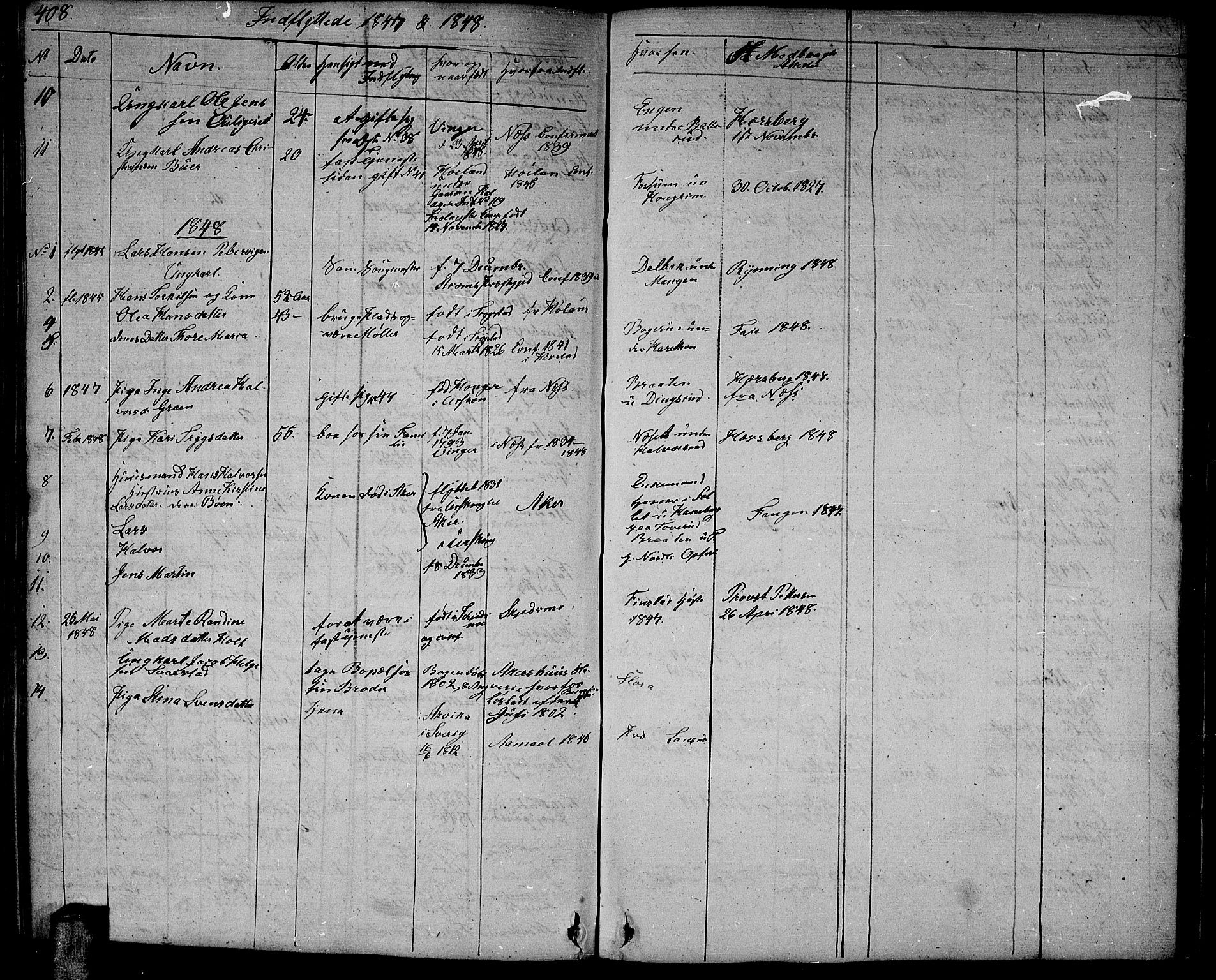 Aurskog prestekontor Kirkebøker, SAO/A-10304a/G/Ga/L0002: Parish register (copy) no. I 2, 1829-1857, p. 408