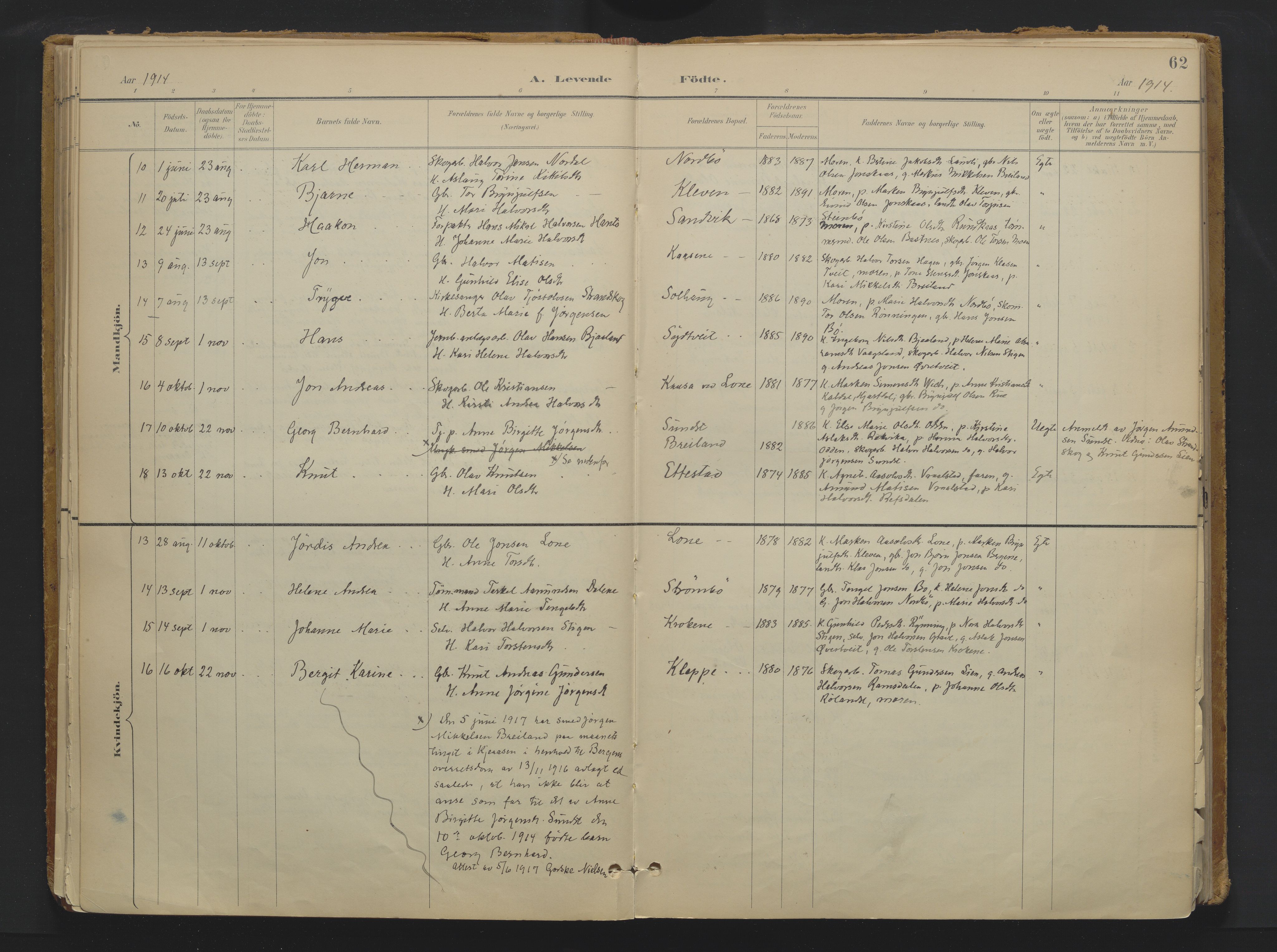 Drangedal kirkebøker, SAKO/A-258/F/Fa/L0013: Parish register (official) no. 13, 1895-1919, p. 62