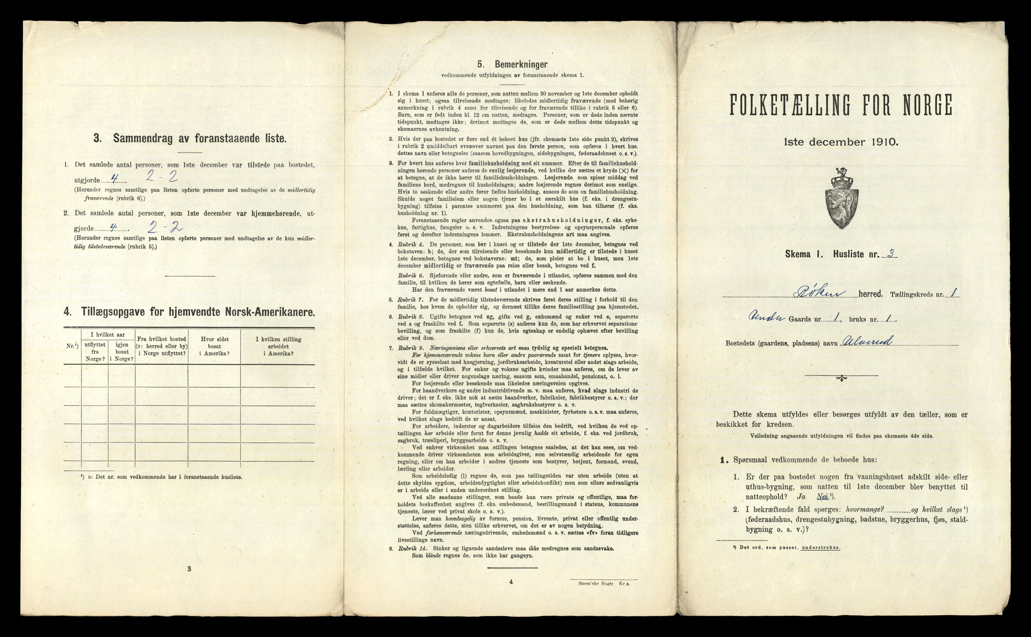 RA, 1910 census for Røyken, 1910, p. 35