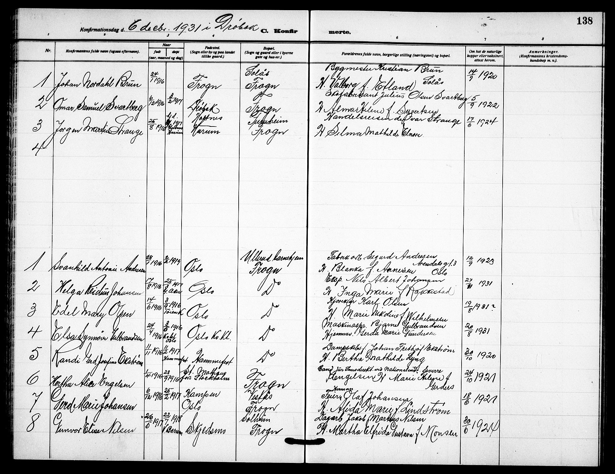 Drøbak prestekontor Kirkebøker, AV/SAO-A-10142a/G/Gb/L0002: Parish register (copy) no. II 2, 1919-1939, p. 138