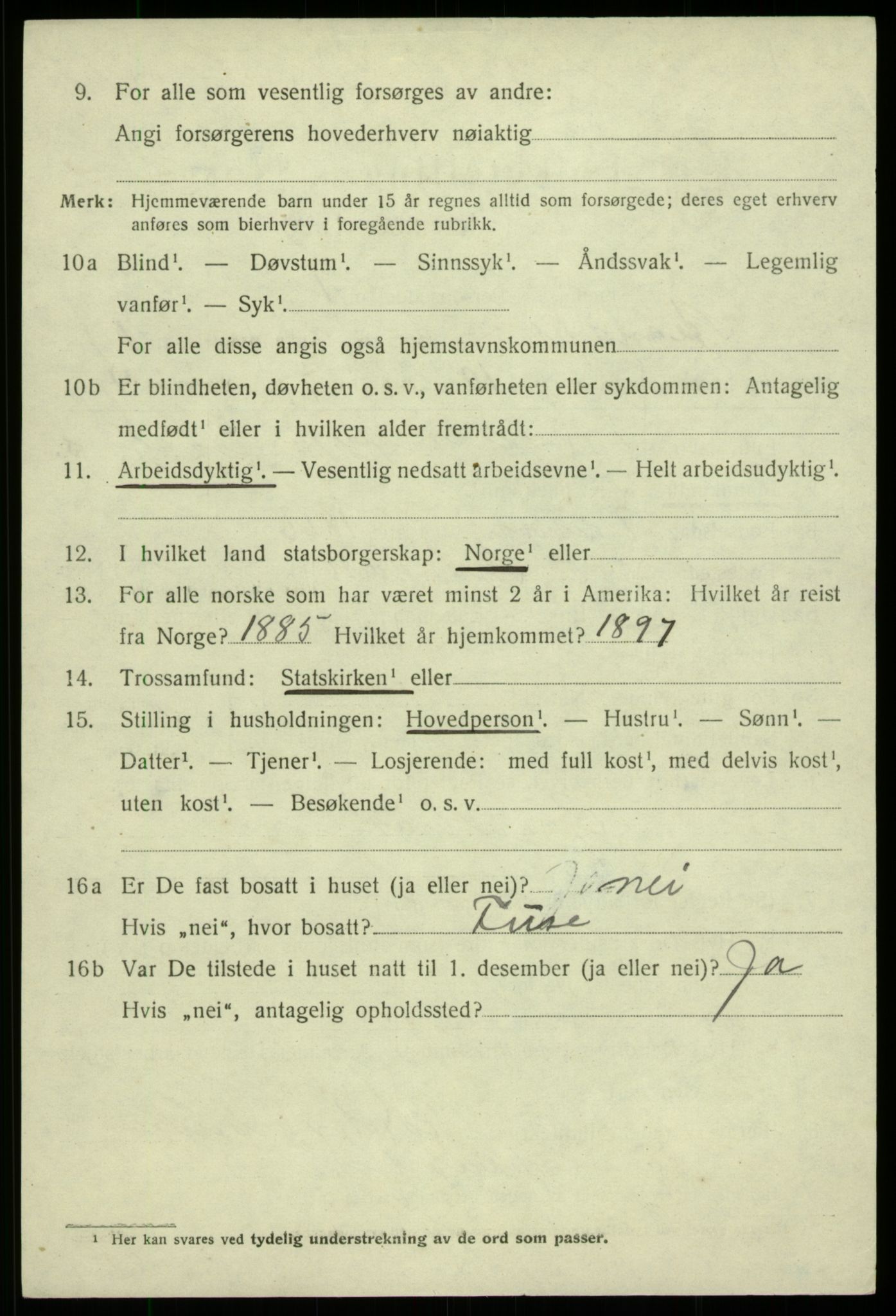 SAB, 1920 census for Strandvik, 1920, p. 855