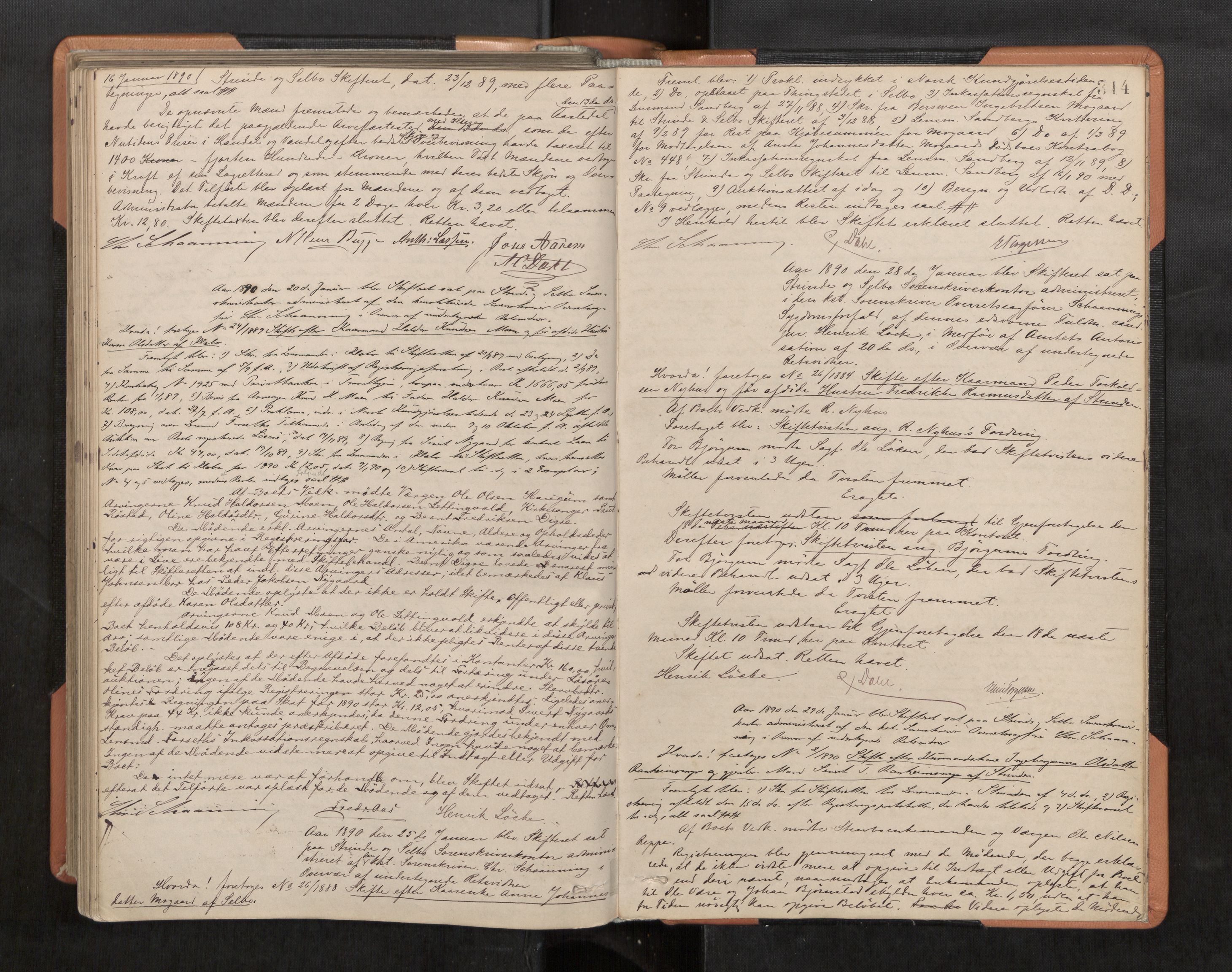 Strinda og Selbu sorenskriveri, AV/SAT-A-0015/3/3B/L0005: Skifteforhandlingsprot. 5 5, 1883-1890, p. 314