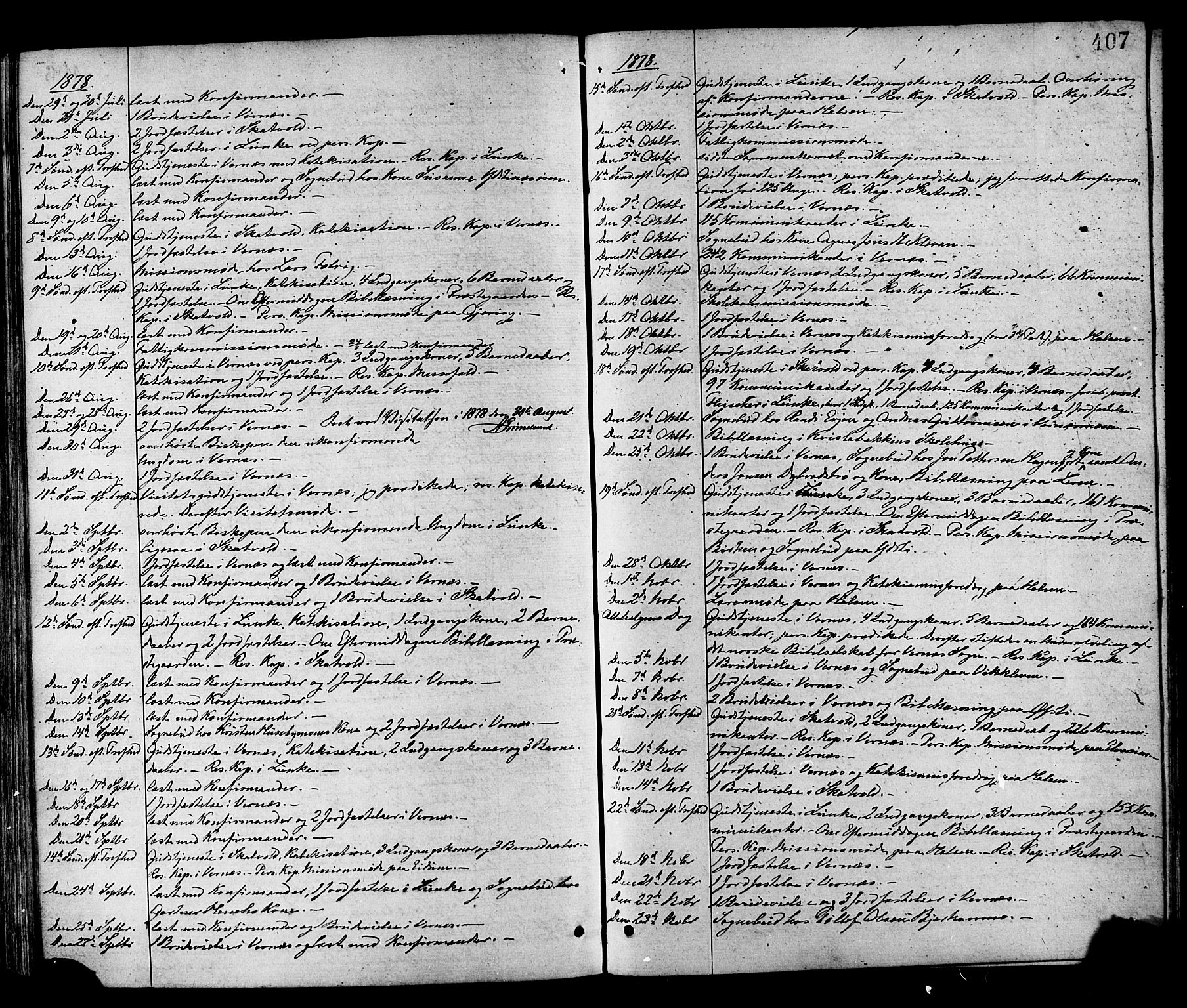 Ministerialprotokoller, klokkerbøker og fødselsregistre - Nord-Trøndelag, SAT/A-1458/709/L0076: Parish register (official) no. 709A16, 1871-1879, p. 407