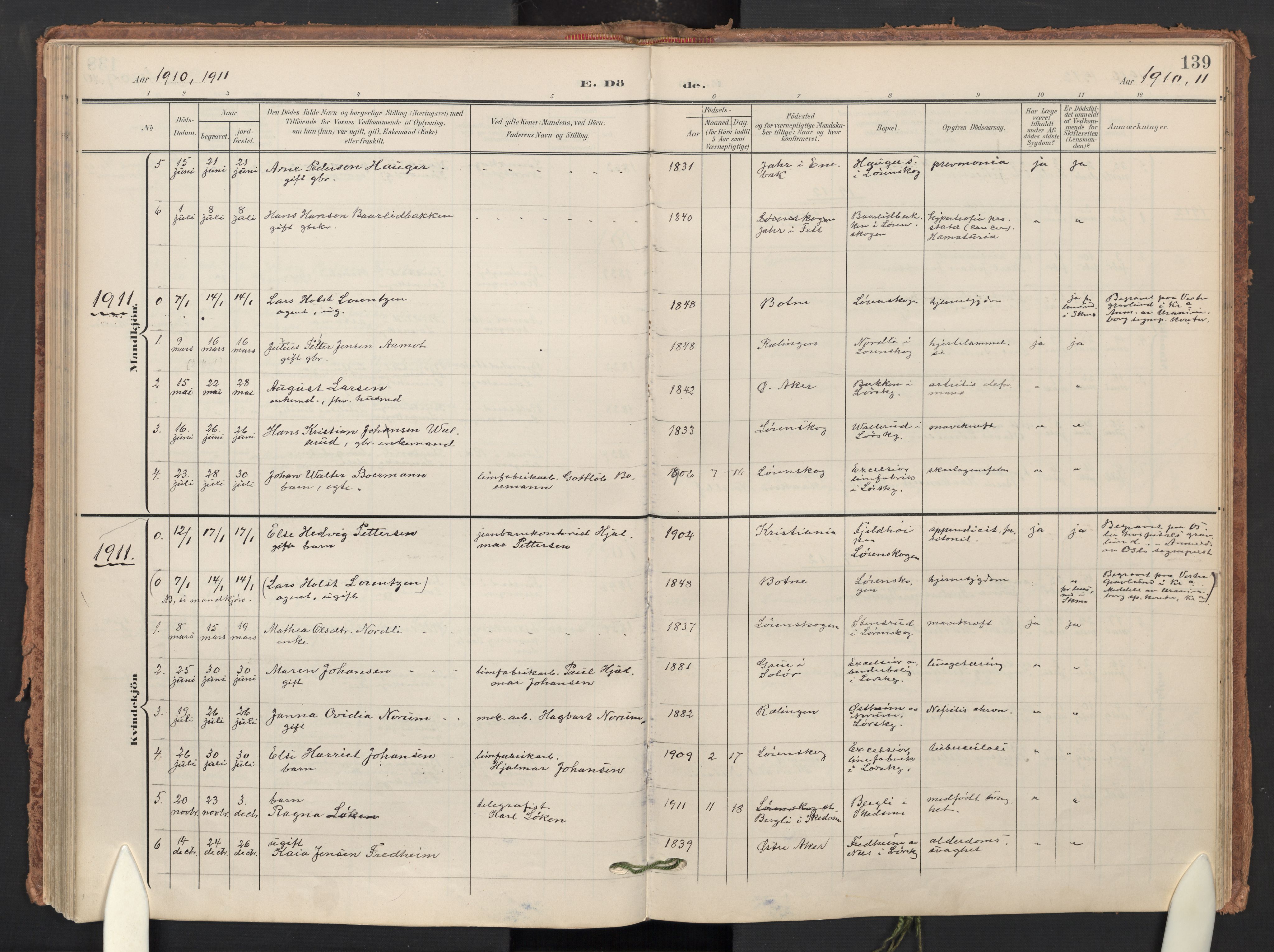 Skedsmo prestekontor Kirkebøker, AV/SAO-A-10033a/F/Fb/L0002: Parish register (official) no. II 2, 1902-1921, p. 139