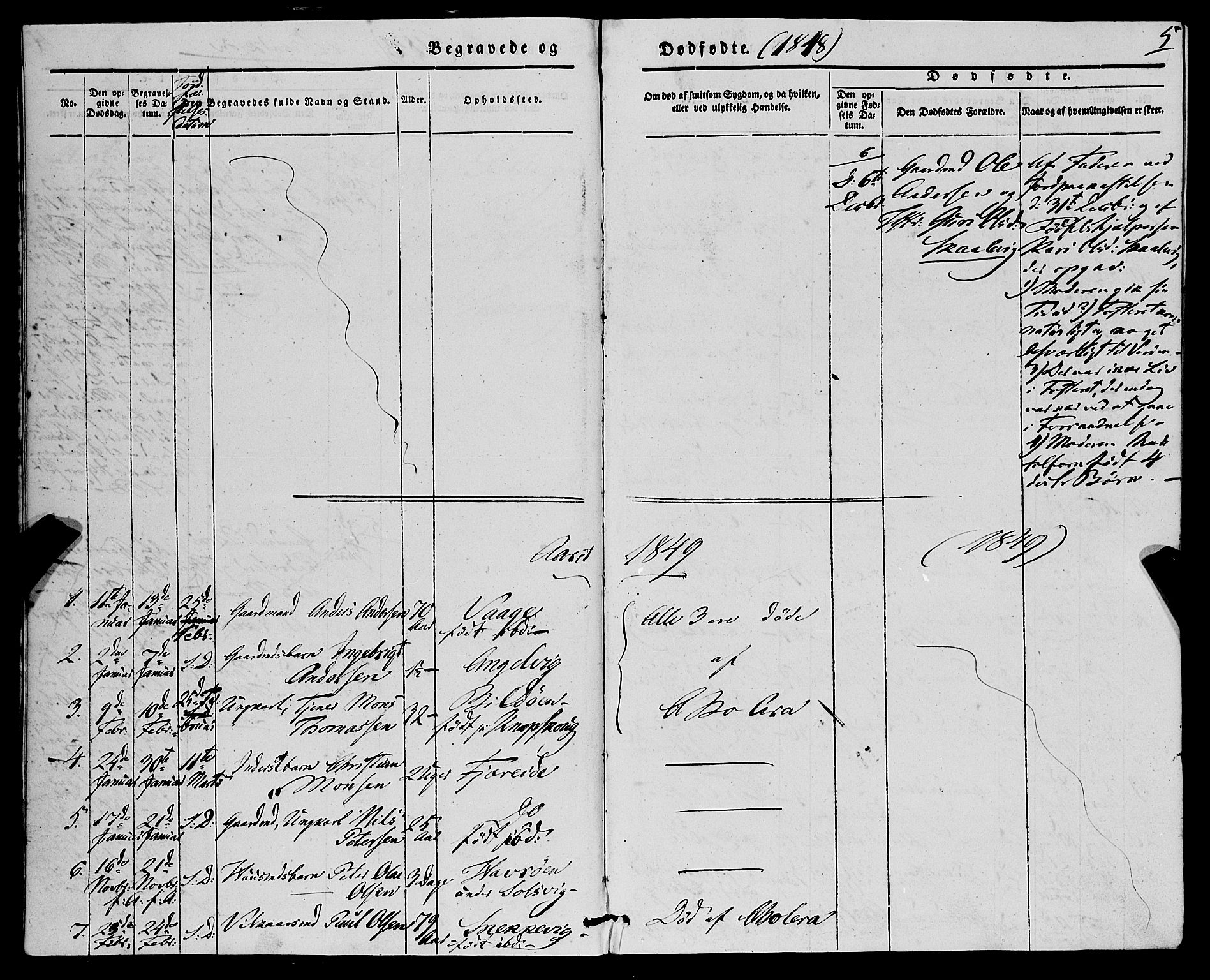 Fjell sokneprestembete, SAB/A-75301/H/Haa: Parish register (official) no. A 7, 1847-1877, p. 5