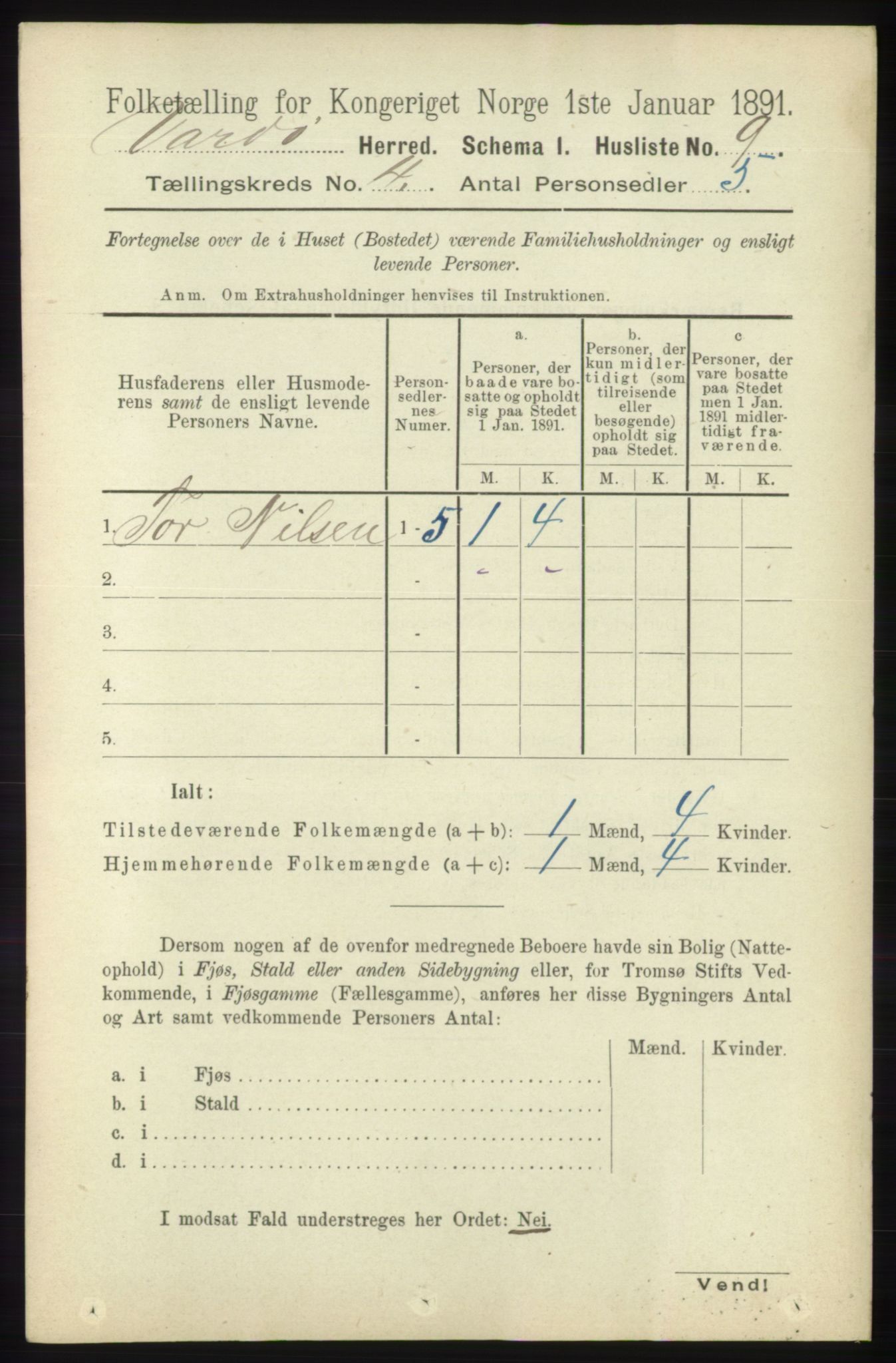 RA, 1891 census for 2028 Vardø, 1891, p. 1063