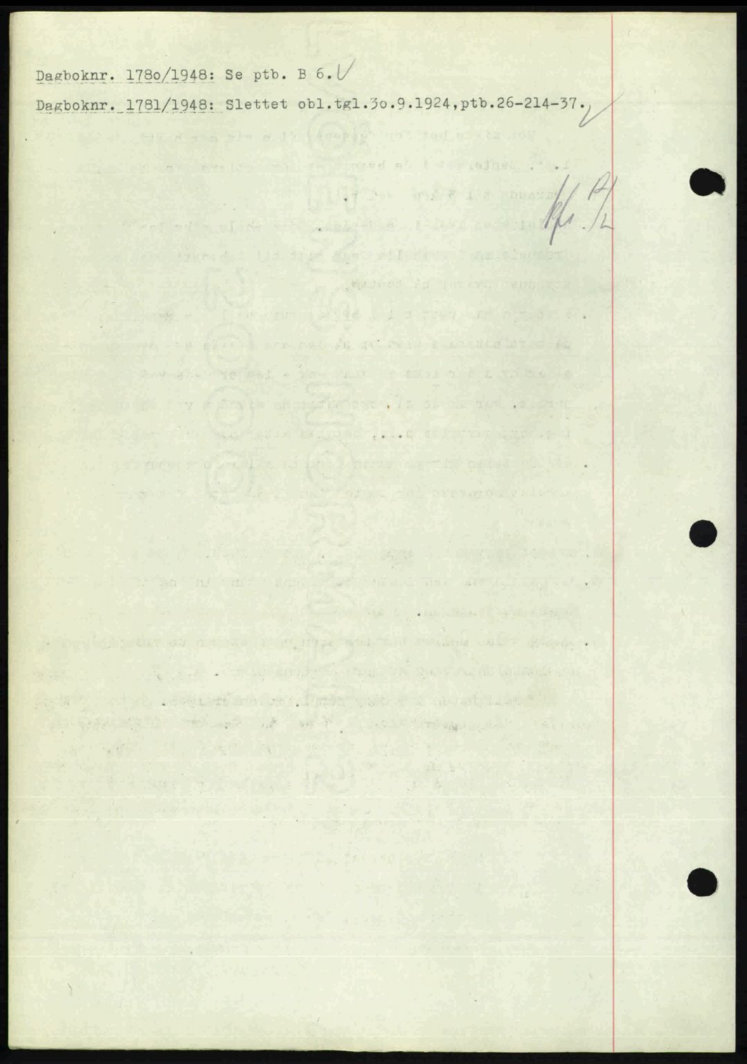 Nedenes sorenskriveri, SAK/1221-0006/G/Gb/Gba/L0060: Mortgage book no. A12, 1948-1949, Diary no: : 1780/1948