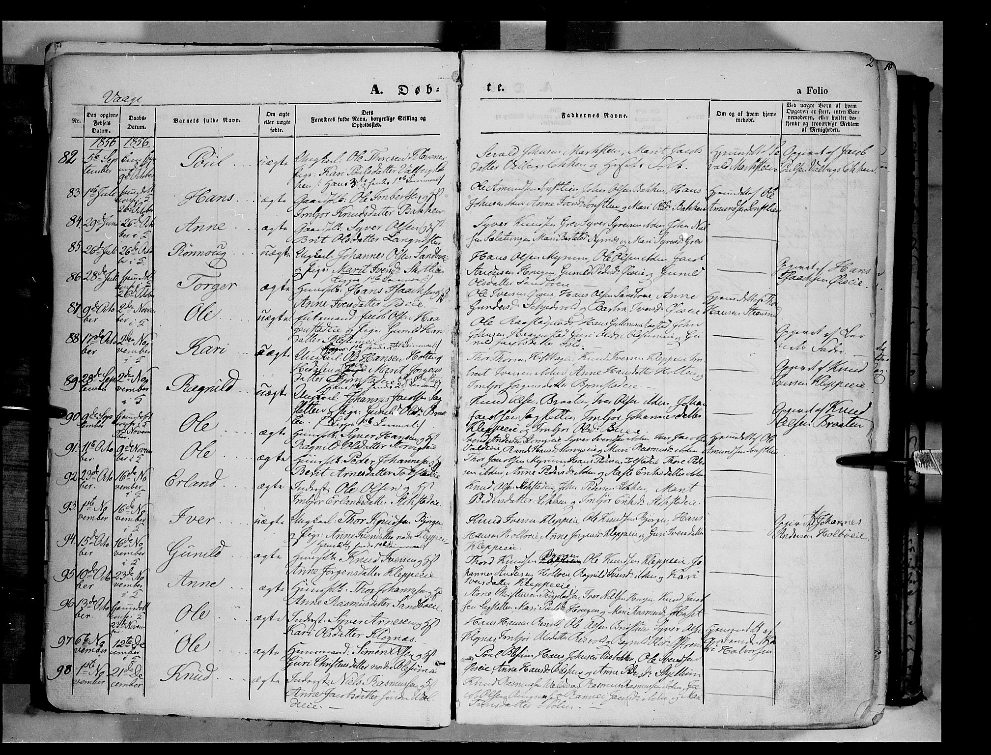 Vågå prestekontor, SAH/PREST-076/H/Ha/Haa/L0006: Parish register (official) no. 6 /1, 1856-1872, p. 2