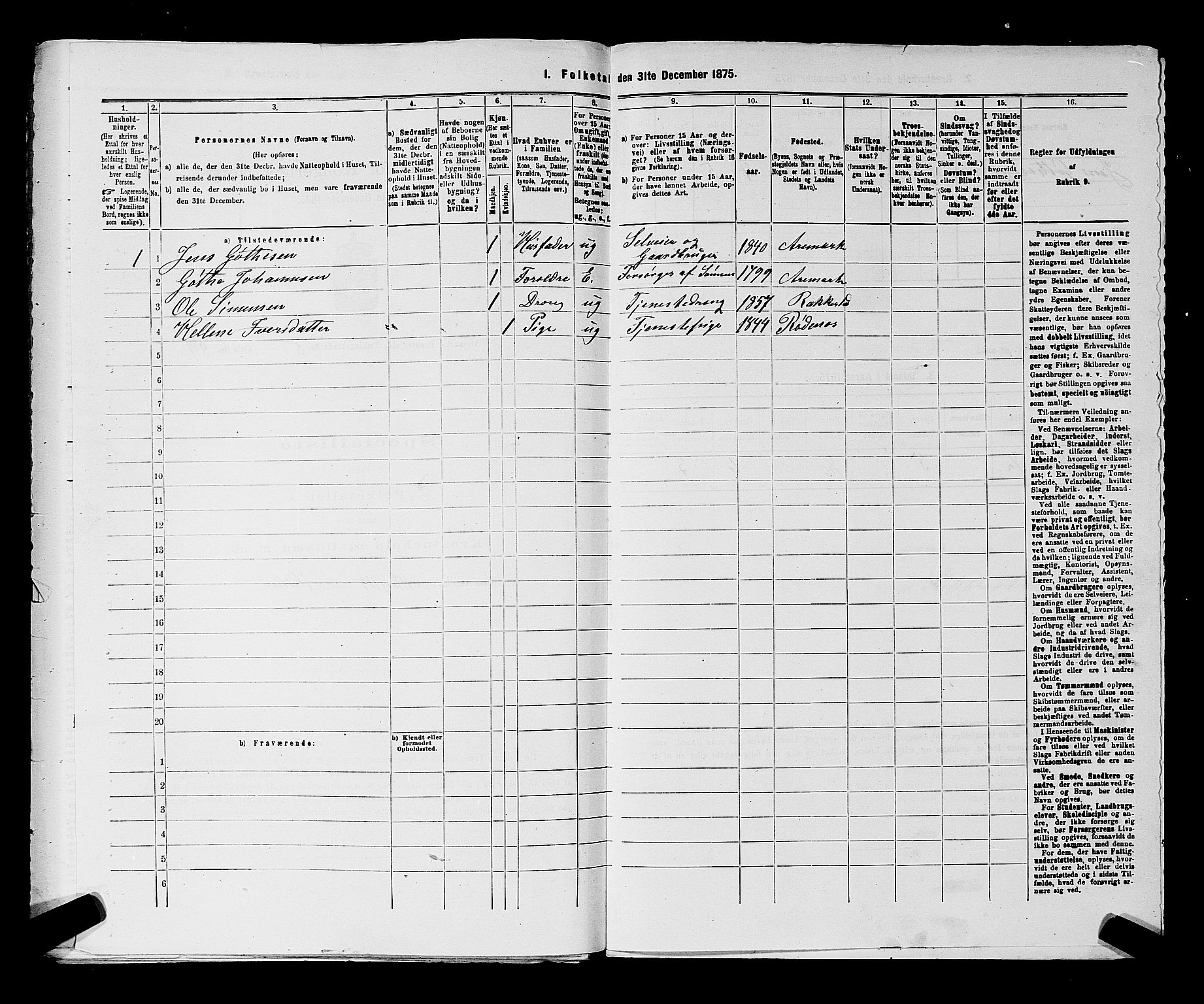 RA, 1875 census for 0118P Aremark, 1875, p. 824