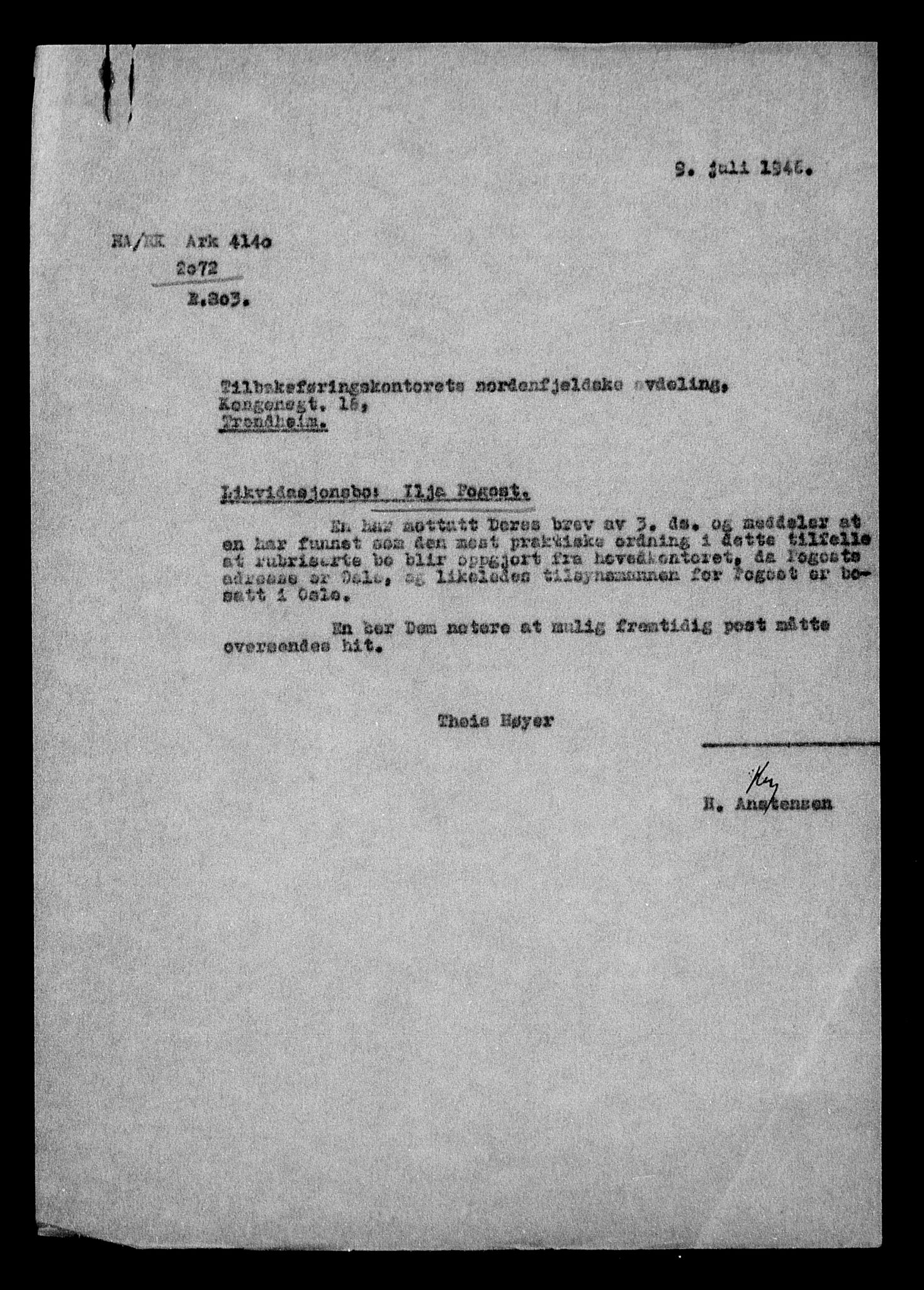 Justisdepartementet, Tilbakeføringskontoret for inndratte formuer, AV/RA-S-1564/H/Hc/Hcc/L0970: --, 1945-1947, p. 23