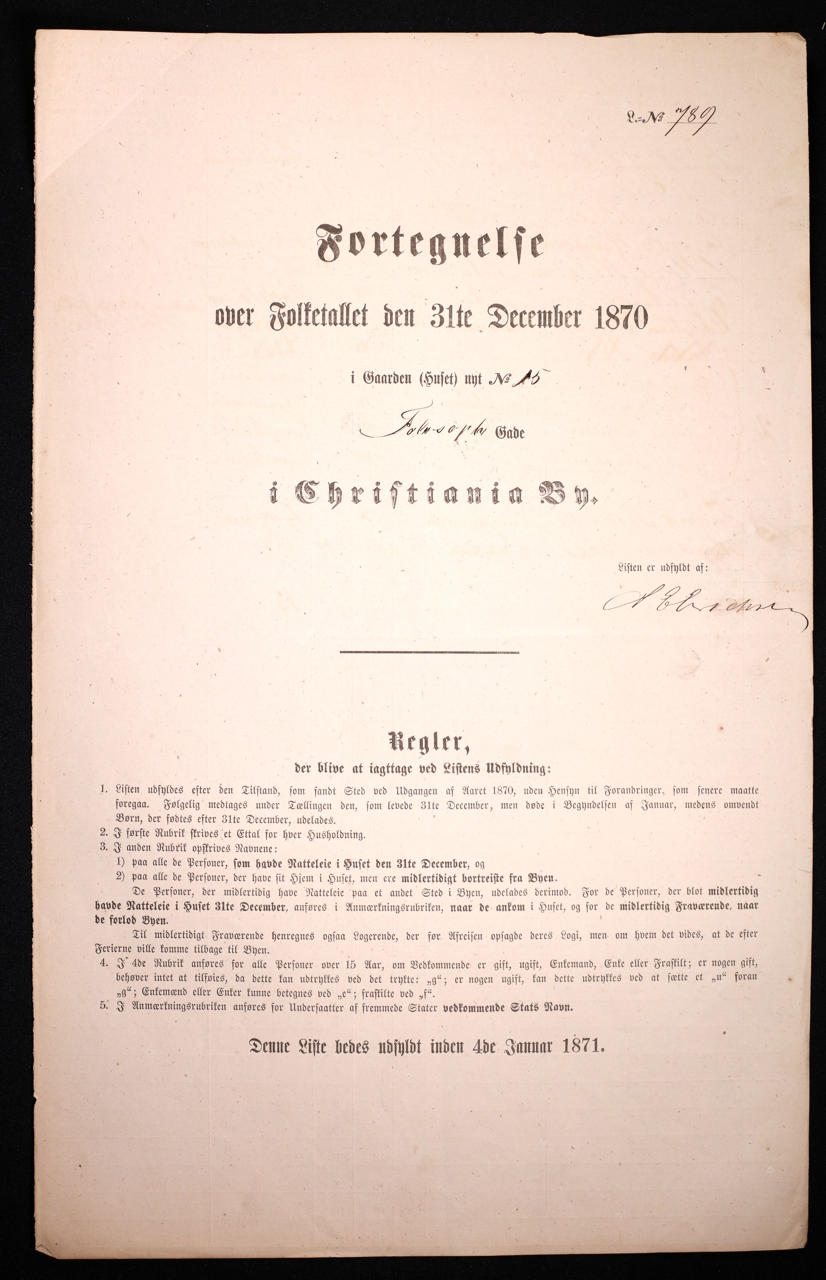 RA, 1870 census for 0301 Kristiania, 1870, p. 931