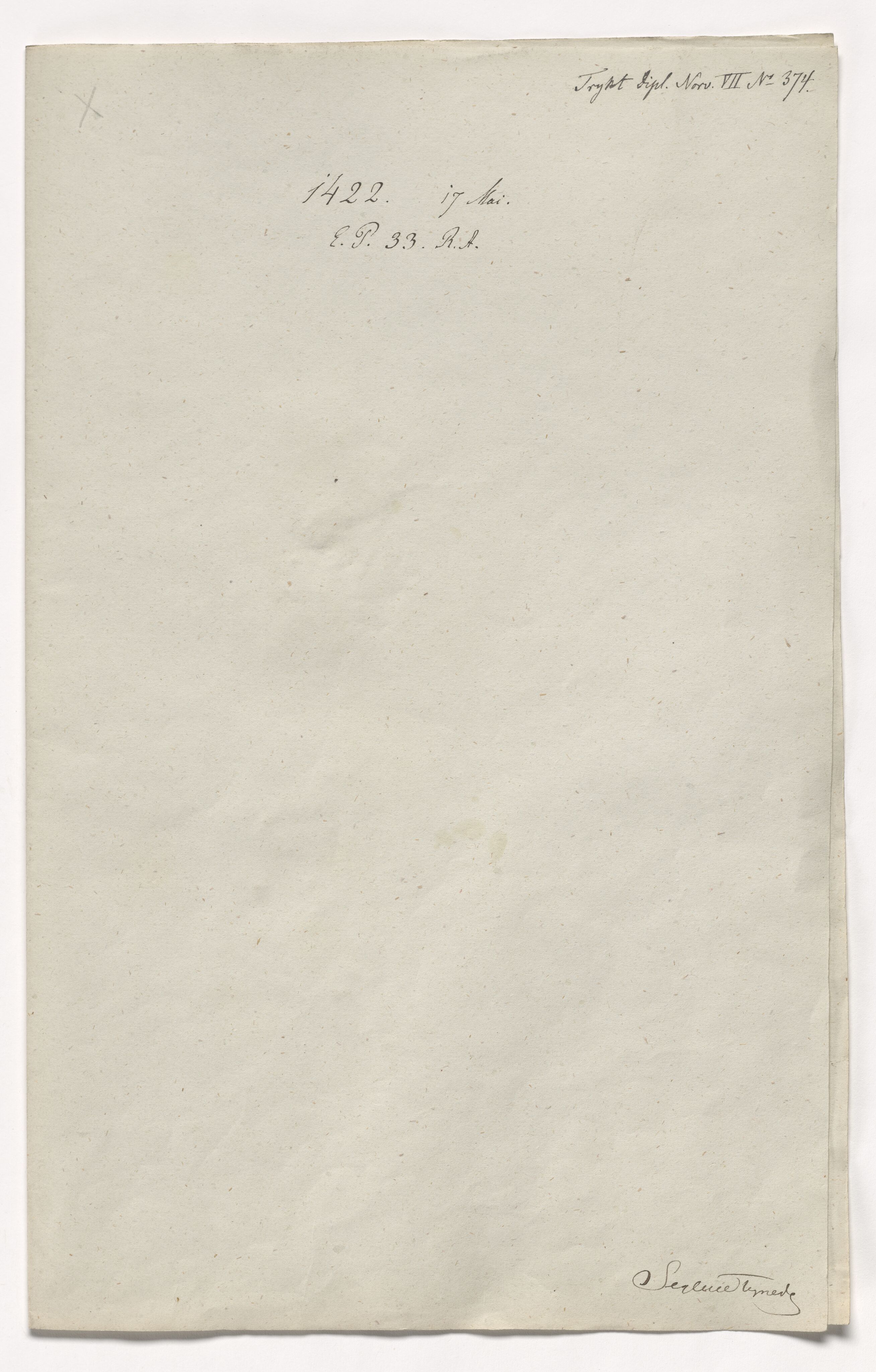 Riksarkivets diplomsamling, AV/RA-EA-5965/F01/F01a/L0288: Dokumenter, 1422, p. 6