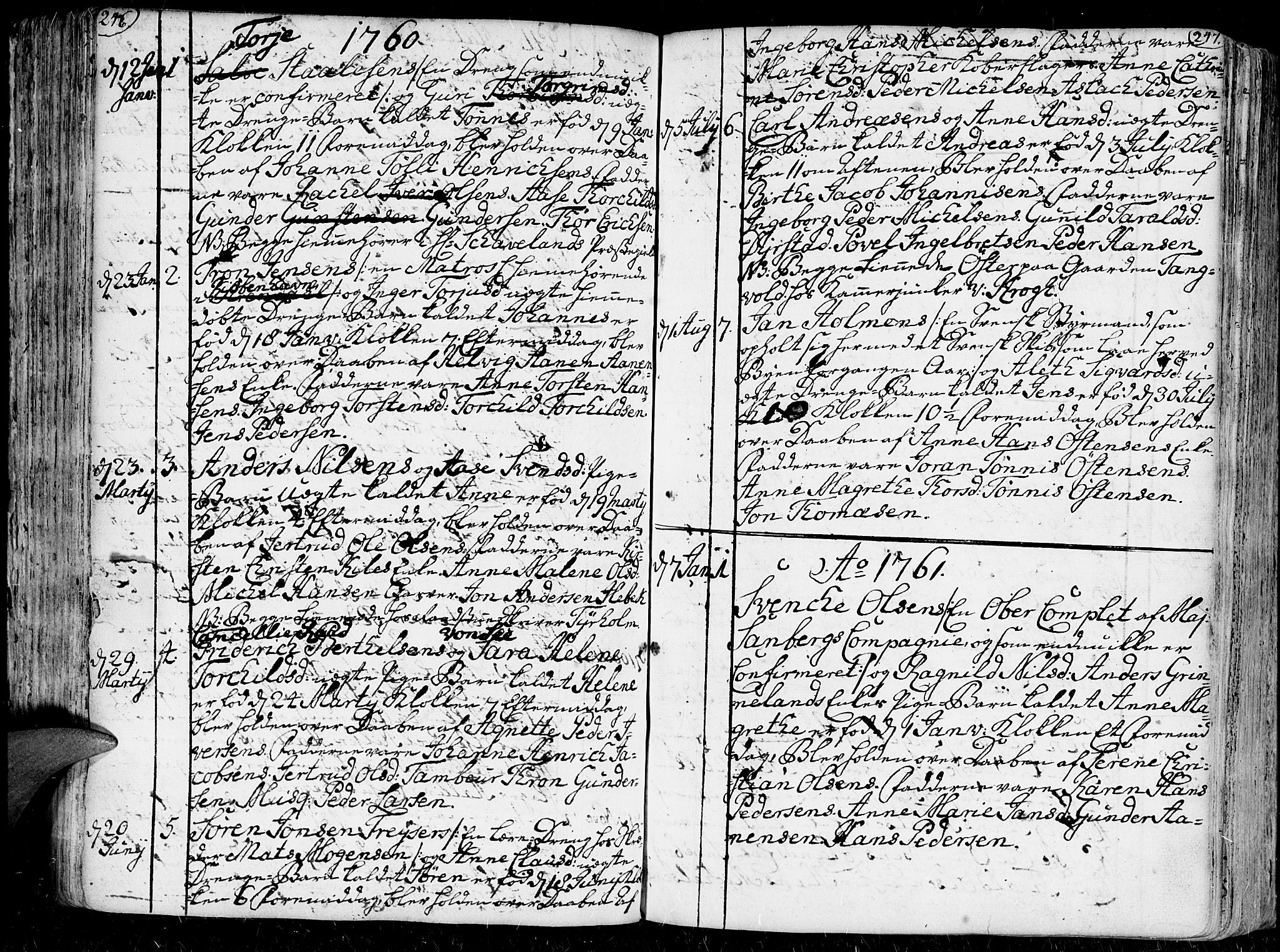 Kristiansand domprosti, SAK/1112-0006/F/Fa/L0001: Parish register (official) no. A 1, 1734-1793, p. 246-247