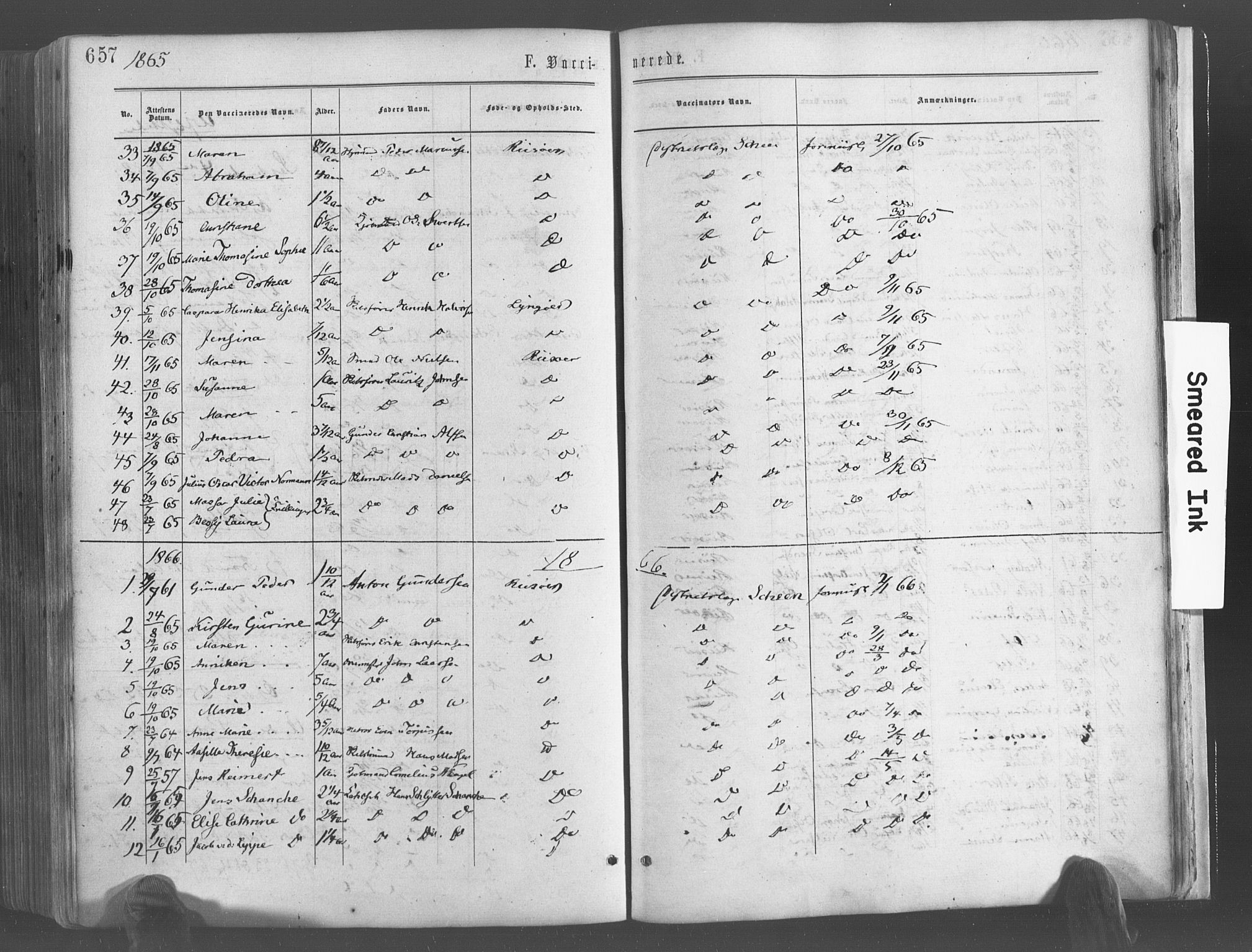 Risør sokneprestkontor, SAK/1111-0035/F/Fa/L0004: Parish register (official) no. A 4, 1865-1882, p. 657
