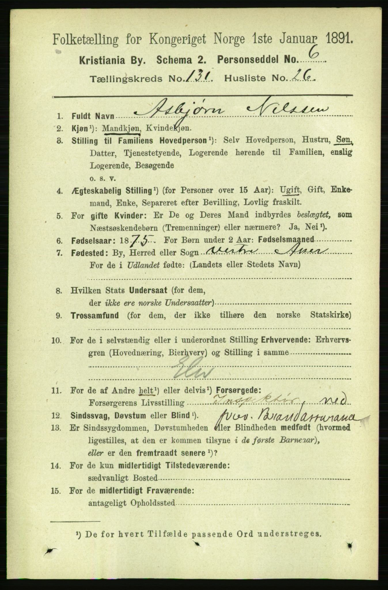 RA, 1891 census for 0301 Kristiania, 1891, p. 71217