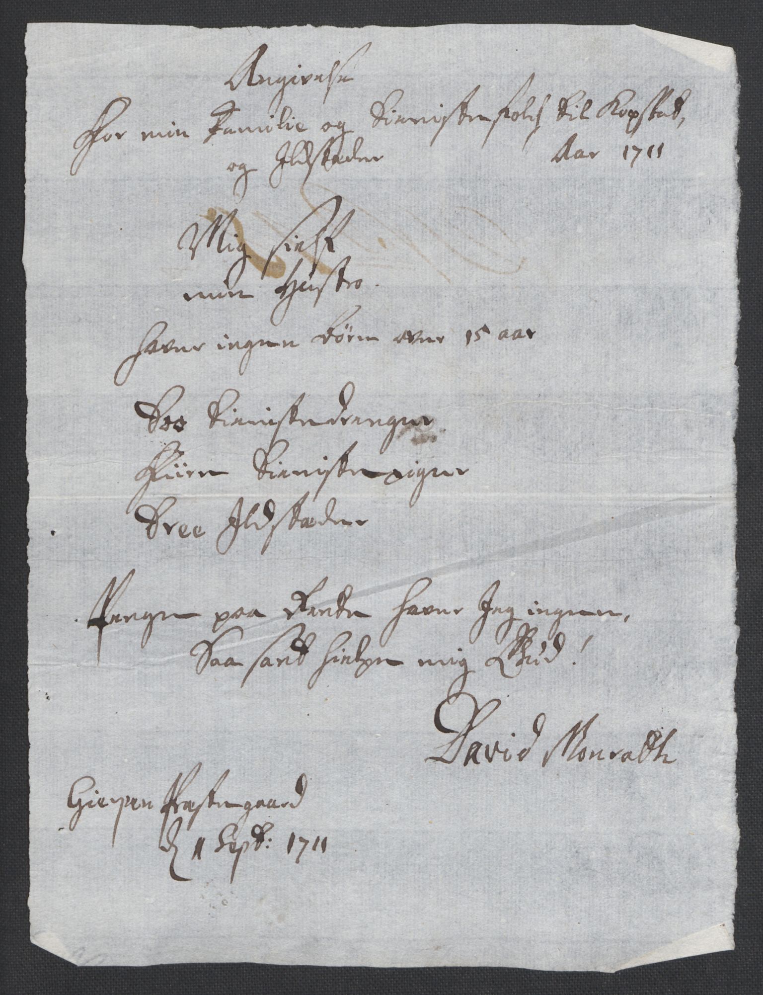 Rentekammeret inntil 1814, Reviderte regnskaper, Fogderegnskap, AV/RA-EA-4092/R36/L2120: Fogderegnskap Øvre og Nedre Telemark og Bamble, 1711, p. 205