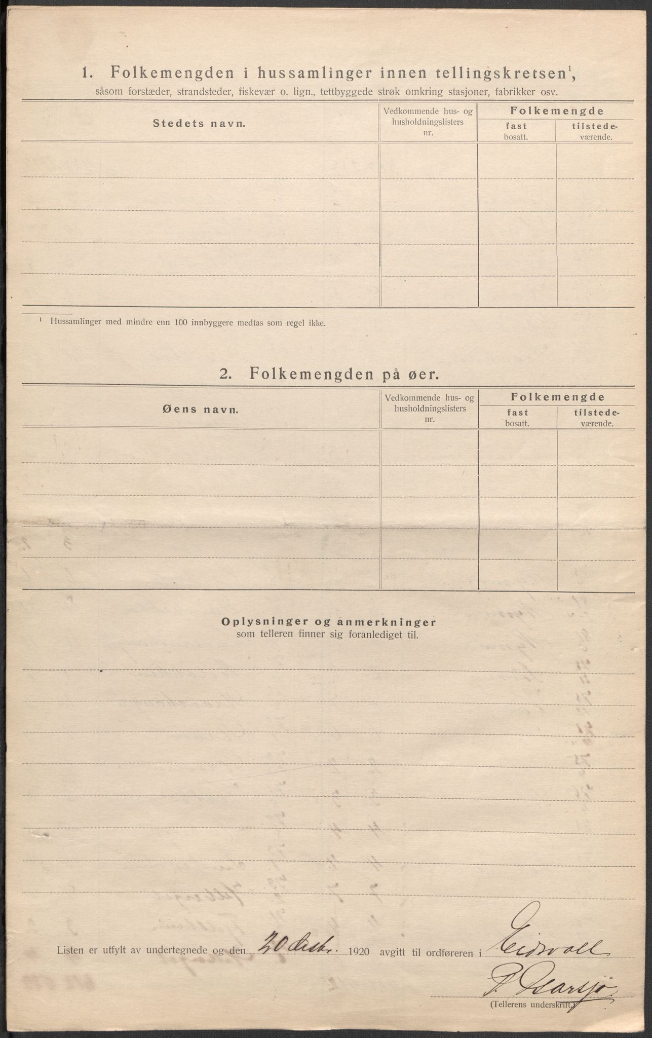 SAO, 1920 census for Eidsvoll, 1920, p. 73