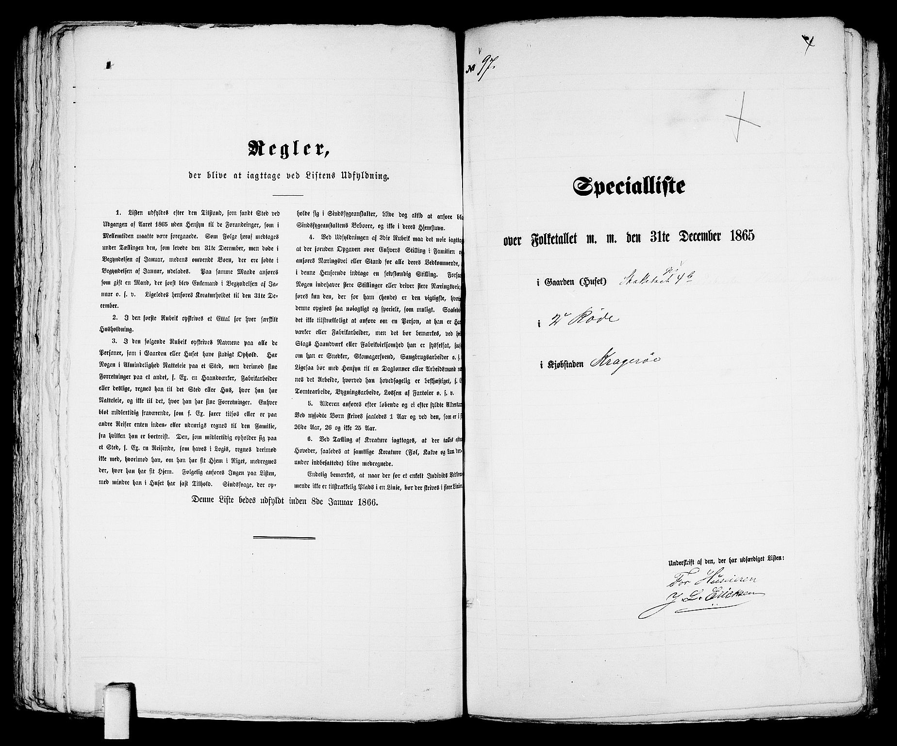 RA, 1865 census for Kragerø/Kragerø, 1865, p. 203